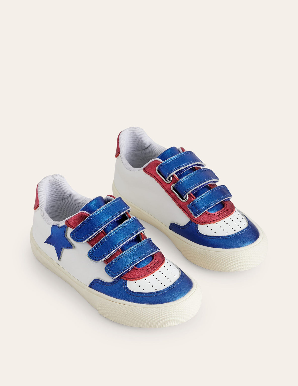 Metallic Leather Low Top-White Metallic Colourblock-2