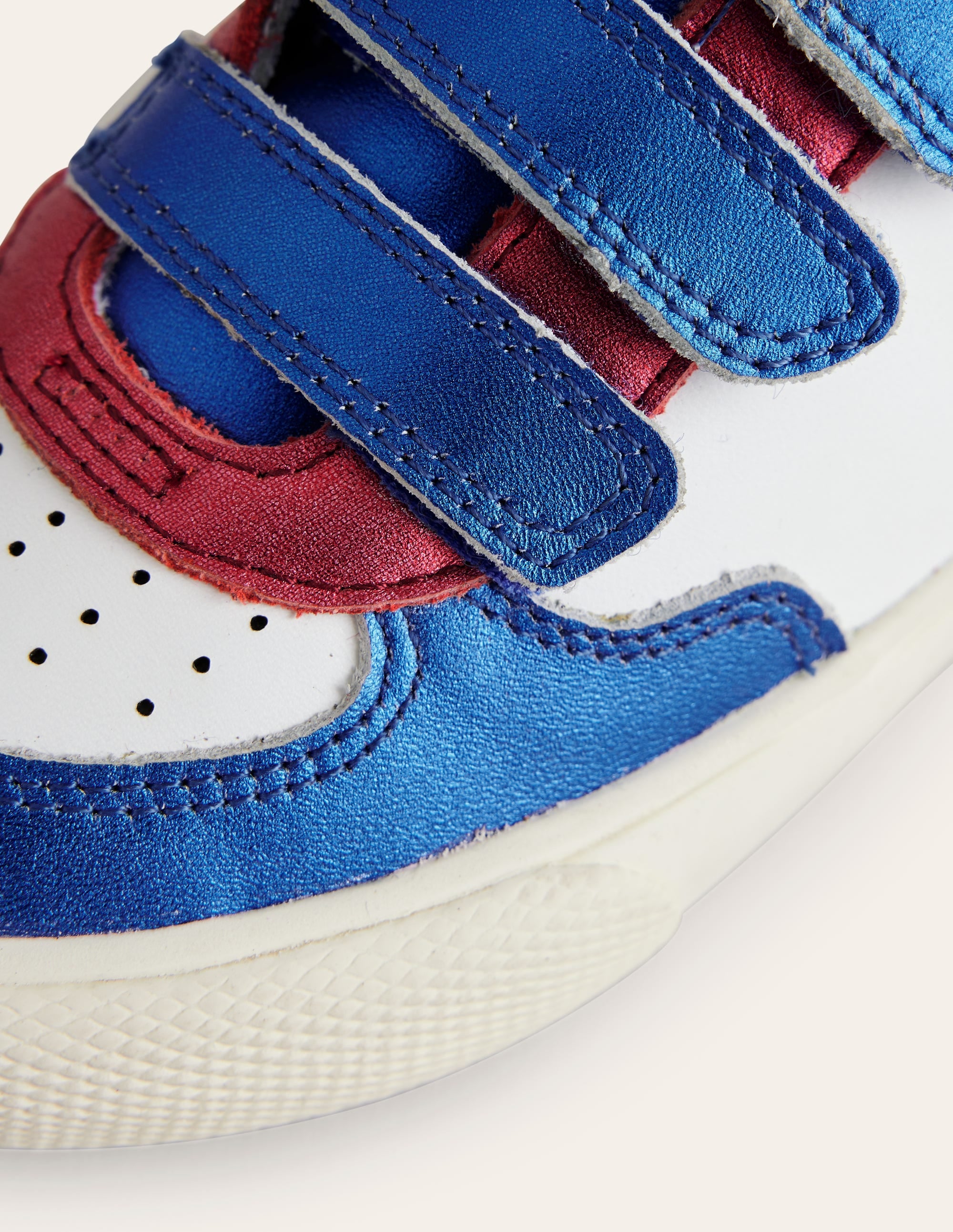 Metallic Leather Low Top-White Metallic Colourblock - Image 3