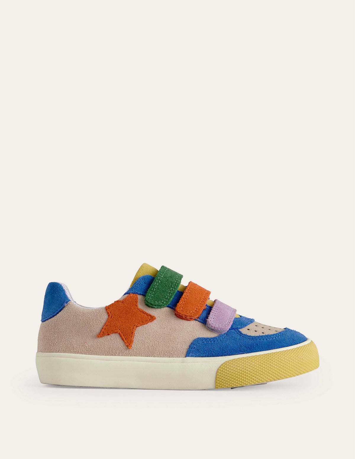 Leather Low Top-Multi Colourblock Star-1