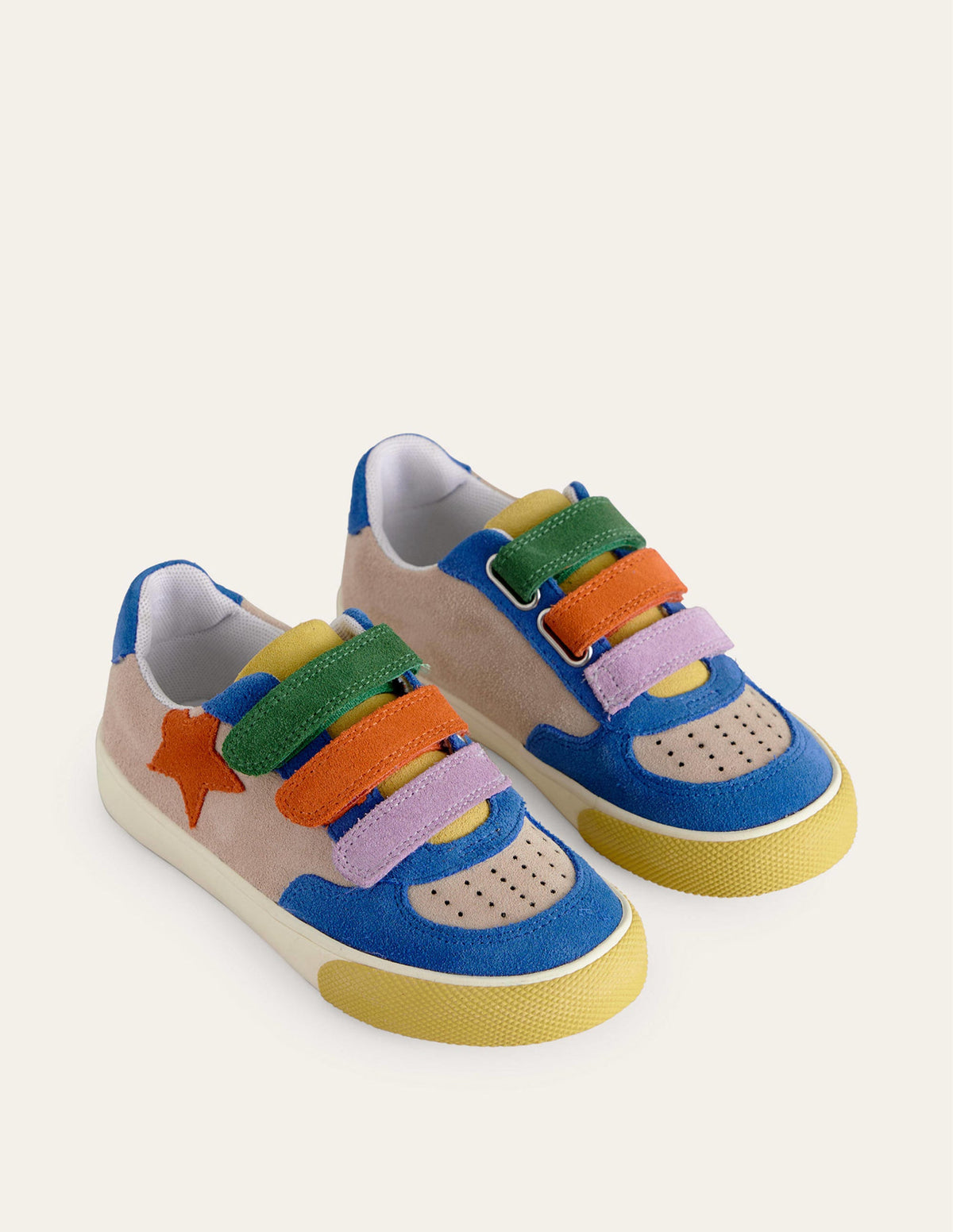 Leather Low Top-Multi Colourblock Star-2