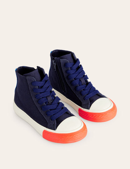 Contrast Canvas High Tops-Navy Blue-2