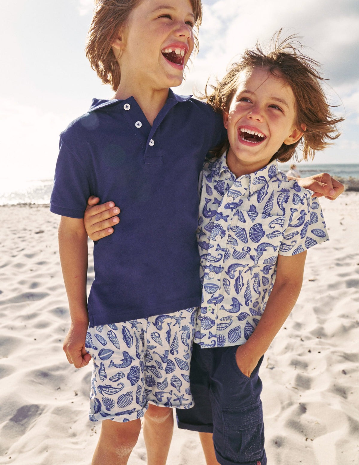 Cotton Linen Shirt-Sapphire Blue Seashore - Image 4