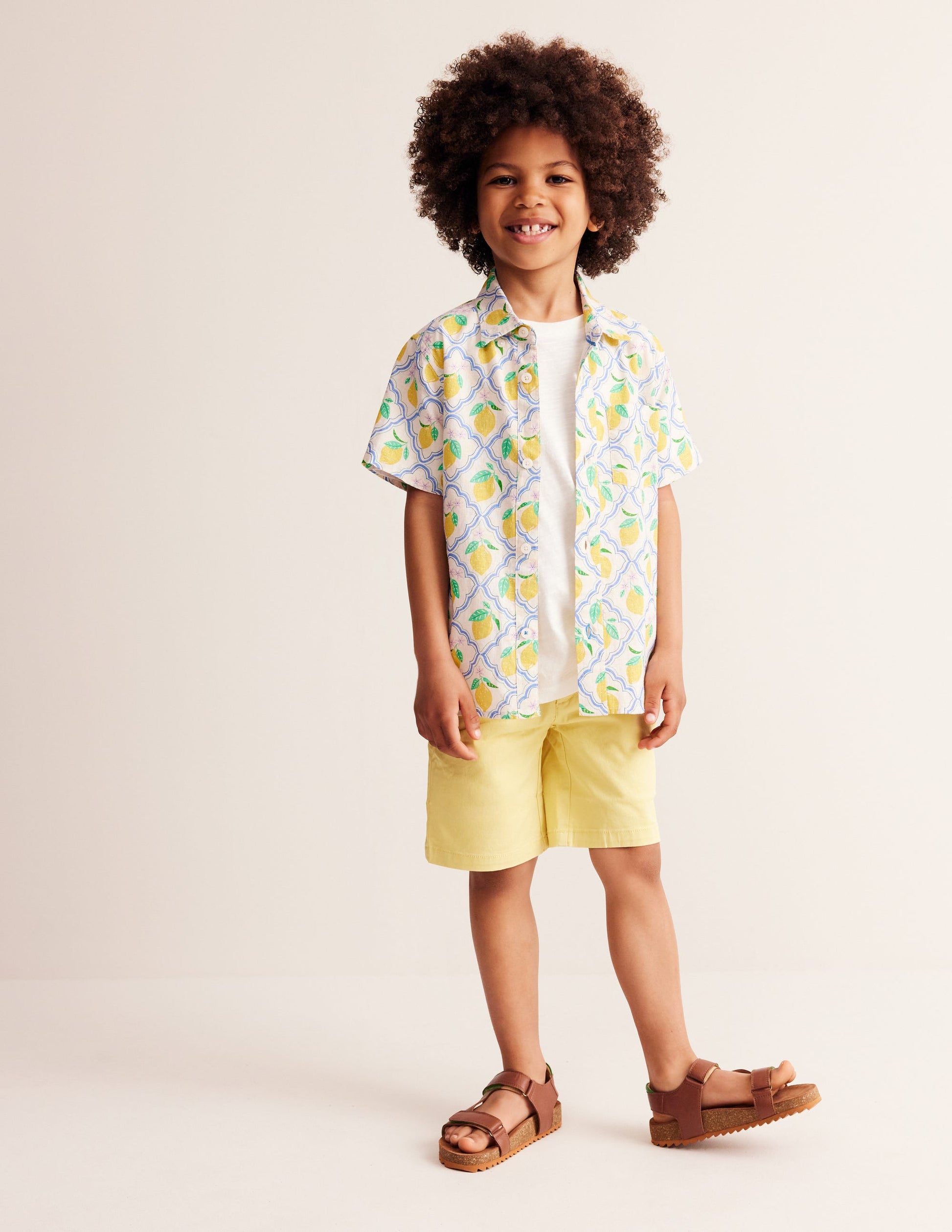 Cotton Linen Shirt-Yellow Lemon Gove-4