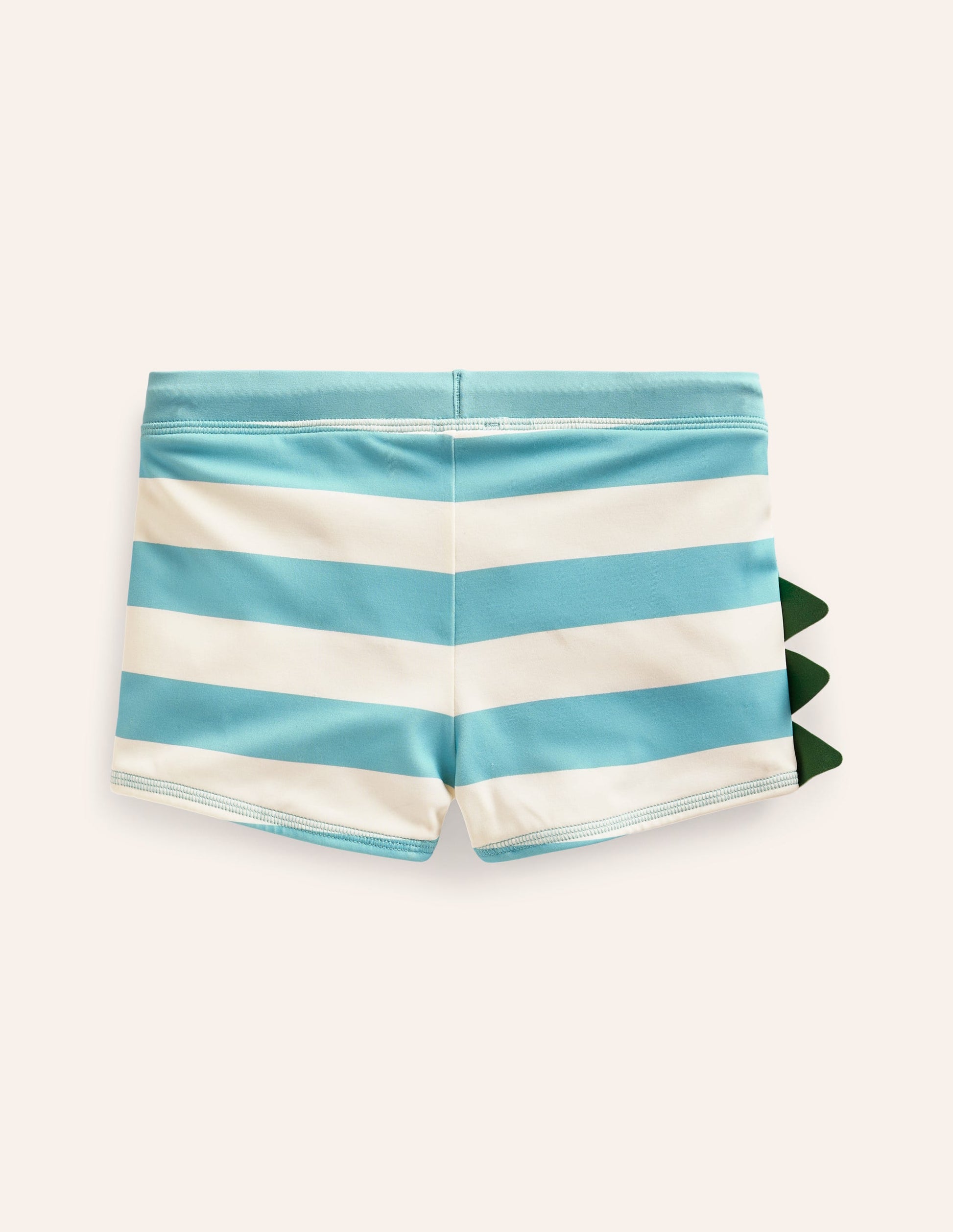 Swim Trunks-Aqua Sea/ Ivory Stripe Dino-2