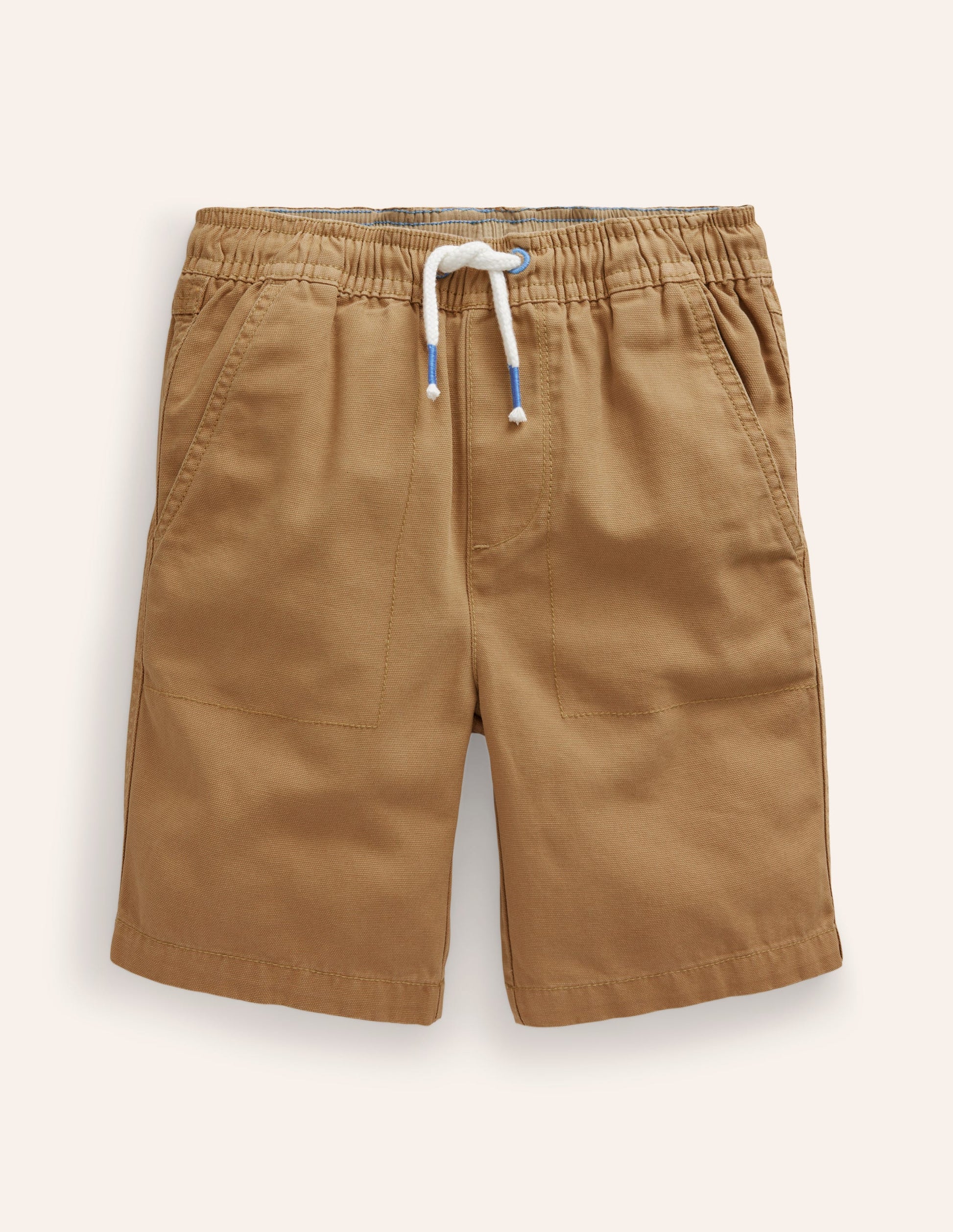 Pull-on Drawstring Shorts-Hazelnut Brown-1