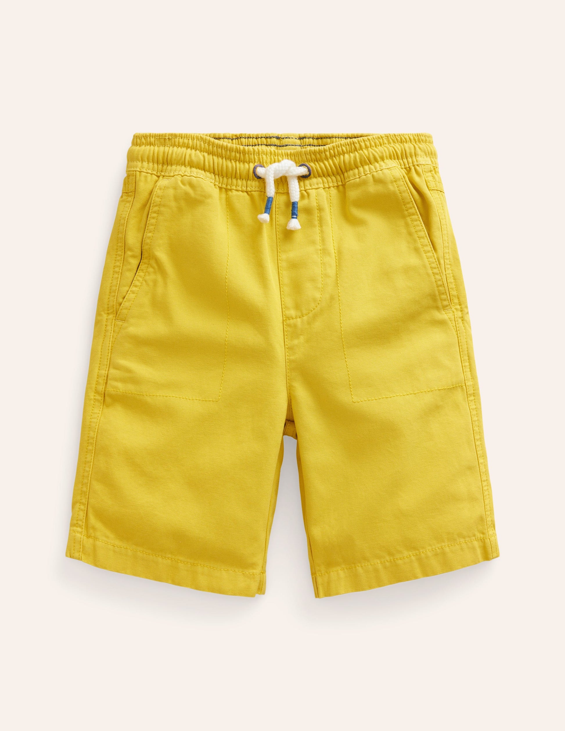 Pull-on Drawstring Shorts-Lemon Yellow-1