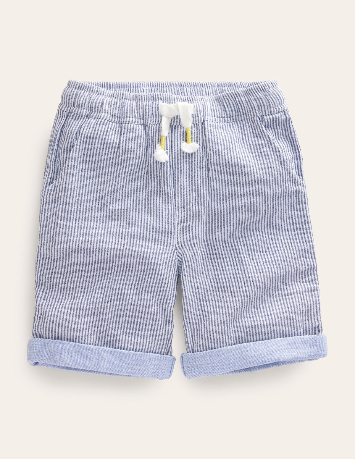 Lightweight Holiday Shorts-College Navy Ticking - Image 1