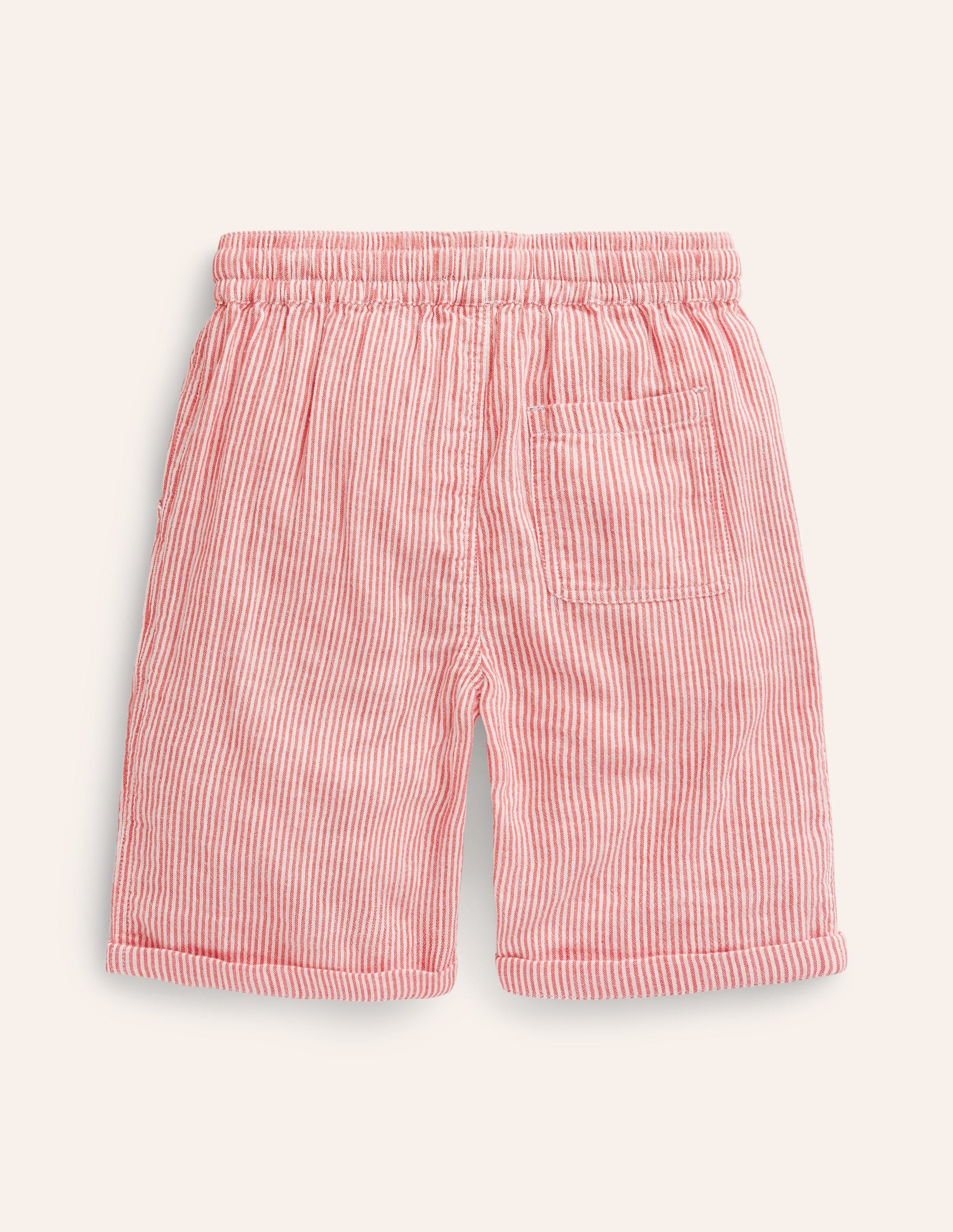 Lightweight Holiday Shorts-Jam Red / Ivory Stripe-2