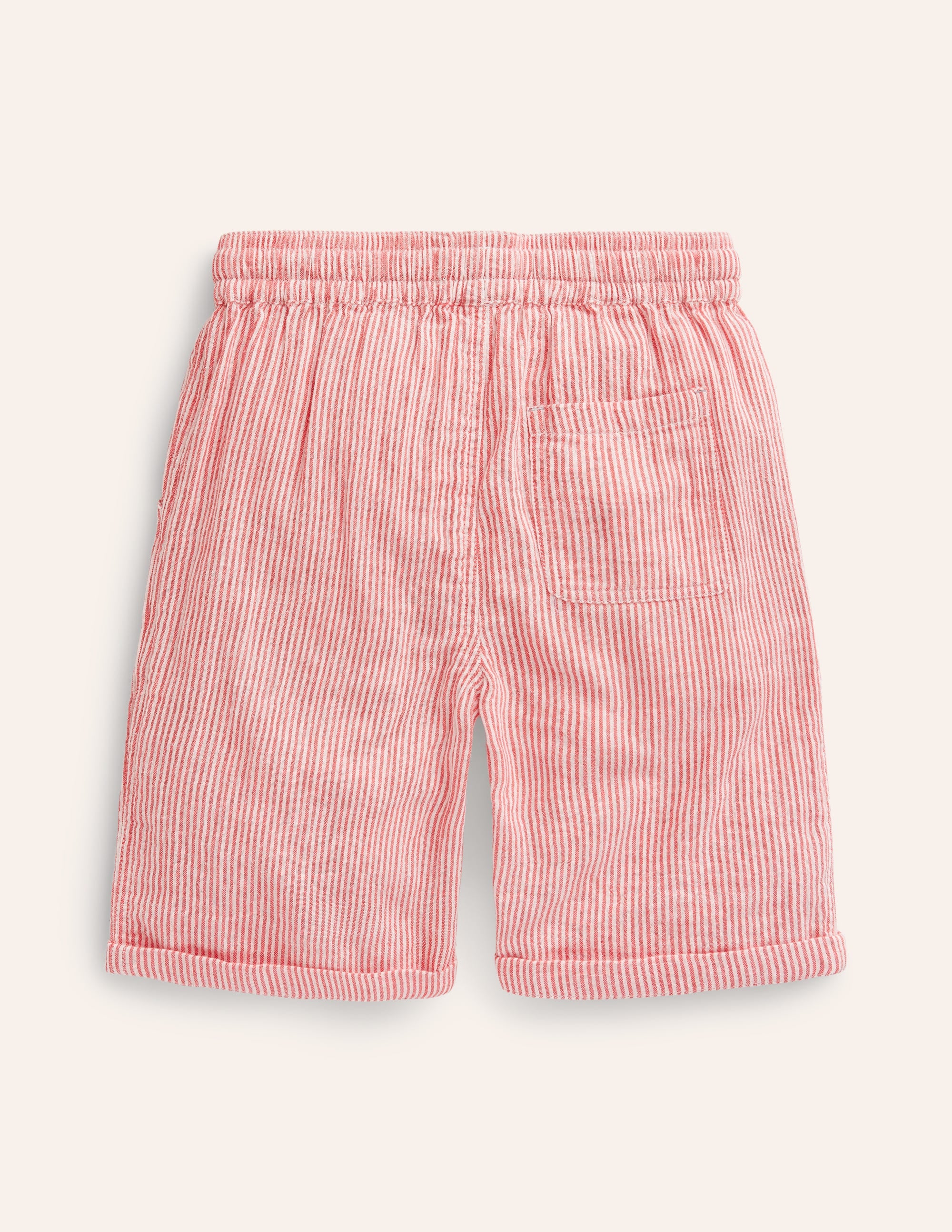 Lightweight Holiday Shorts-Jam Red / Ivory Stripe - Image 2