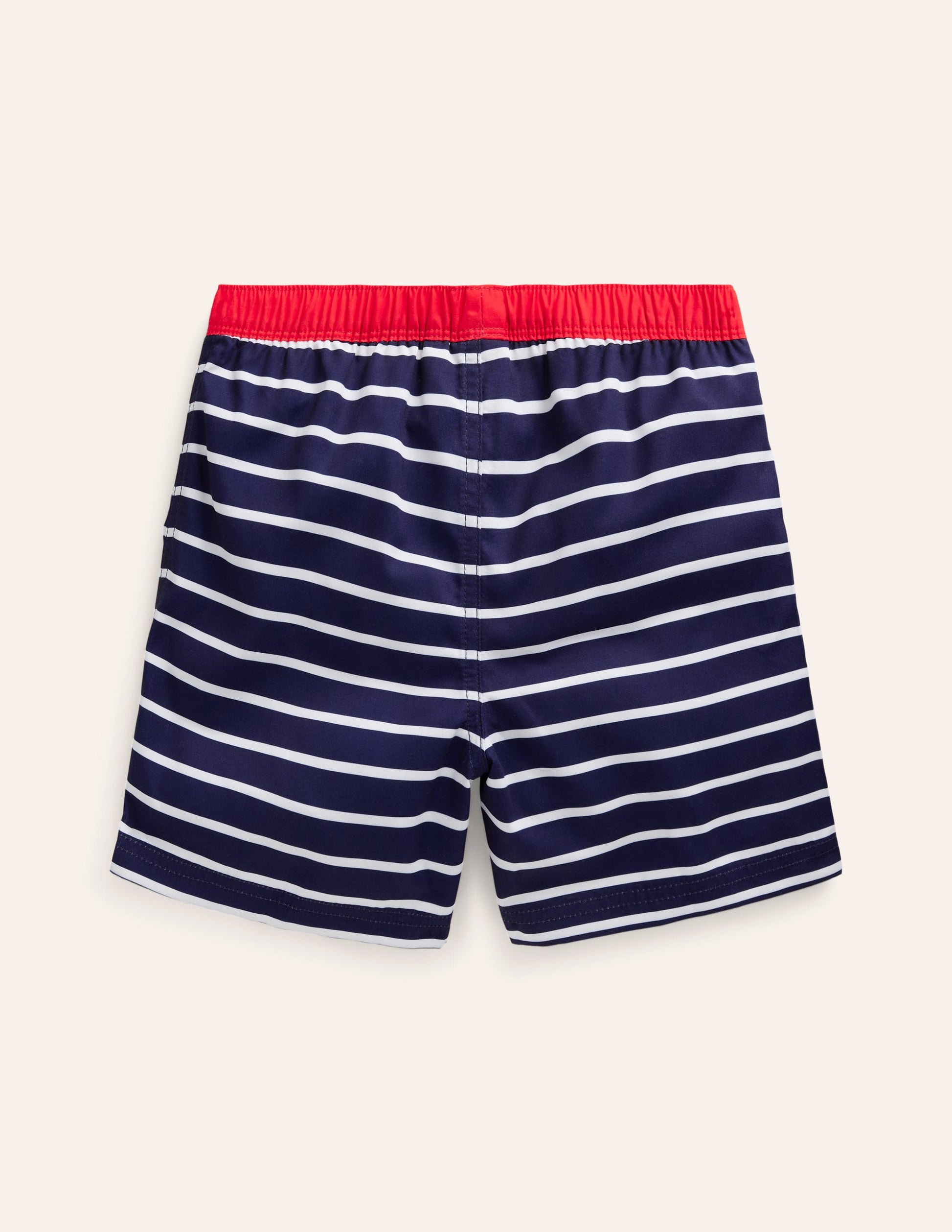 Swim Shorts-College Navy and Ivory Stripe-2