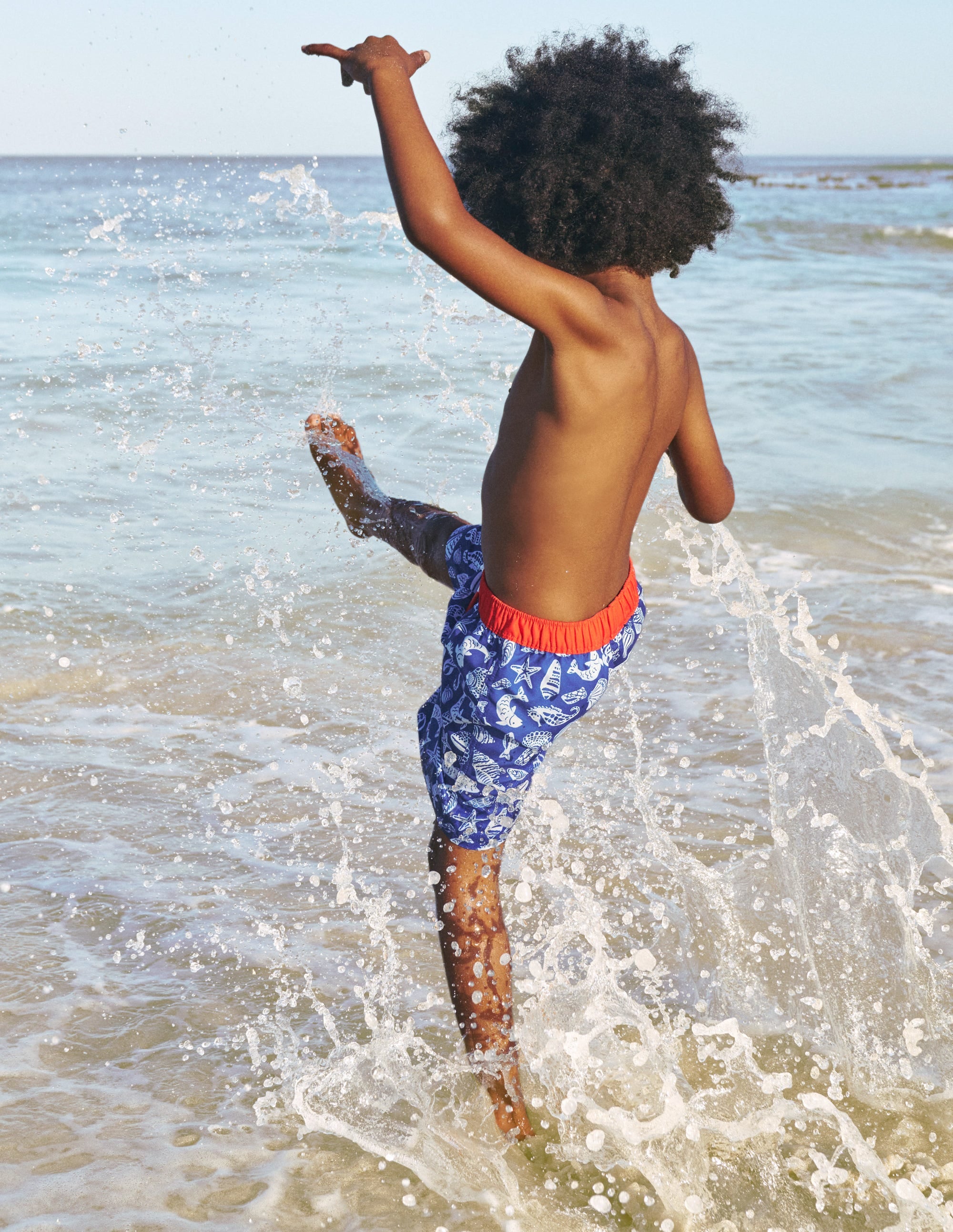 Swim Shorts-Sapphire Blue Seashore - Image 4