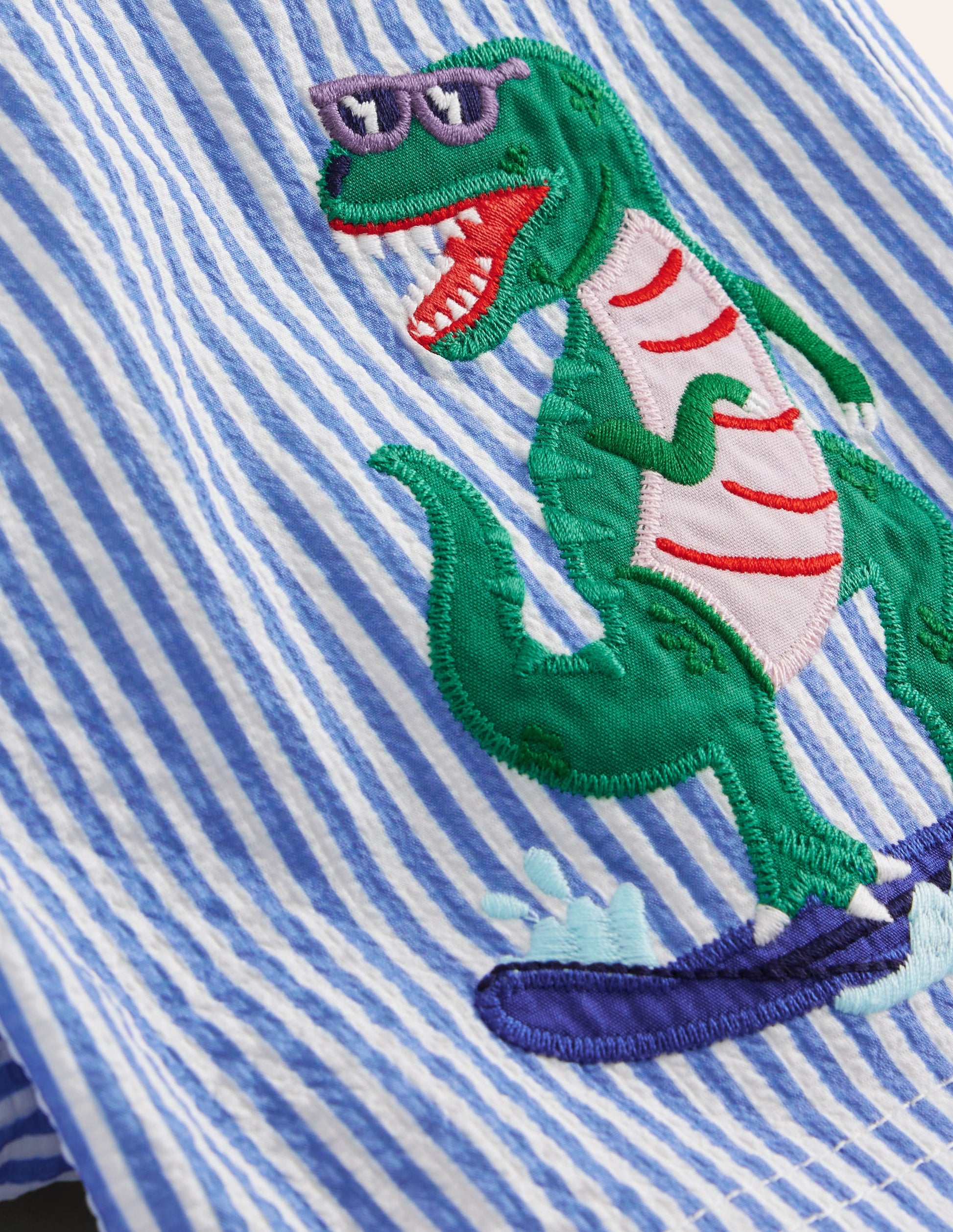 Swim Shorts-Vintage Blue Seersucker-3