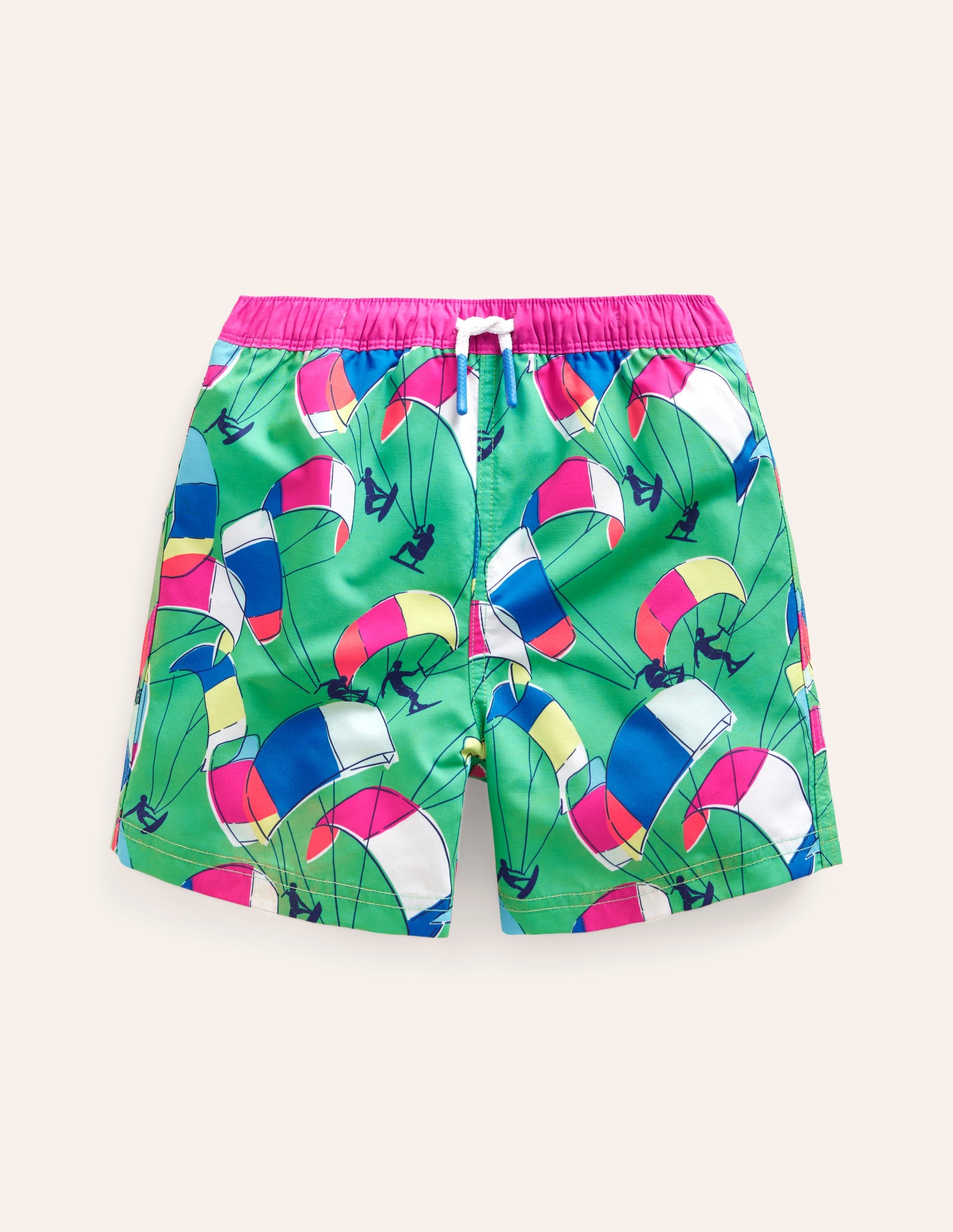 Swim Shorts-Pea Green Kite Surfers-1