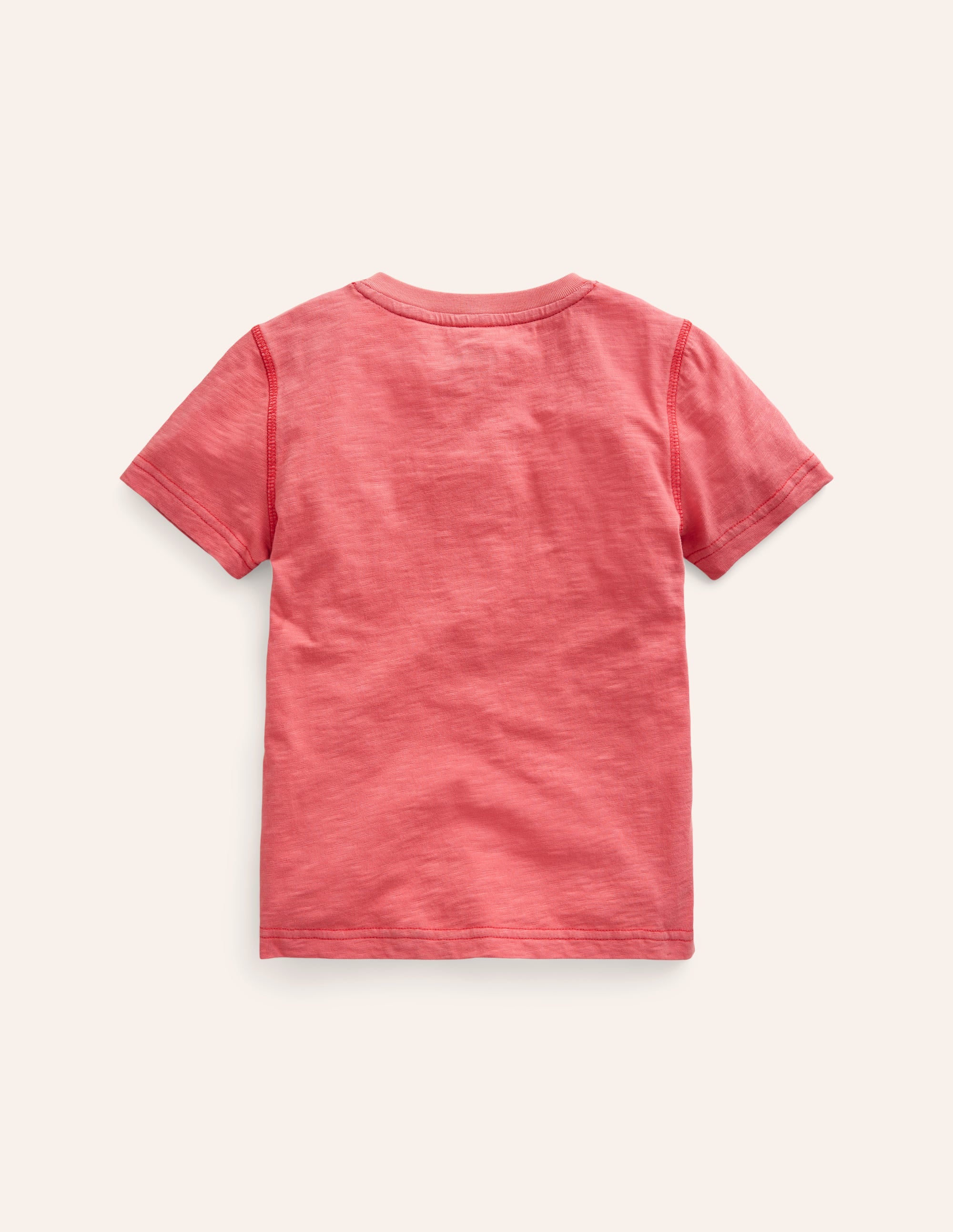 Washed Cotton Henley T-shirt-Jam Red - Image 2