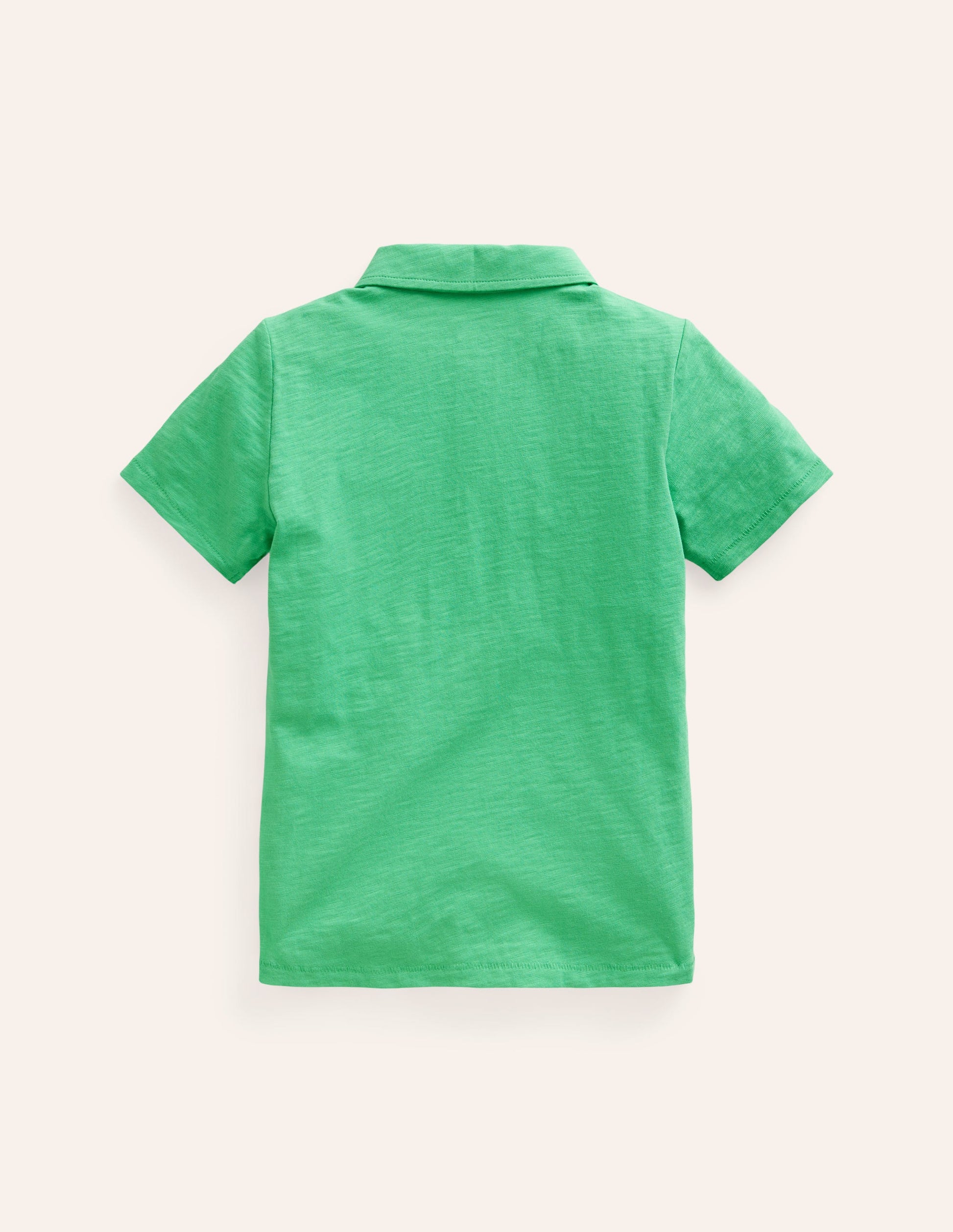 Slub Polo Shirt-Pea Green-2