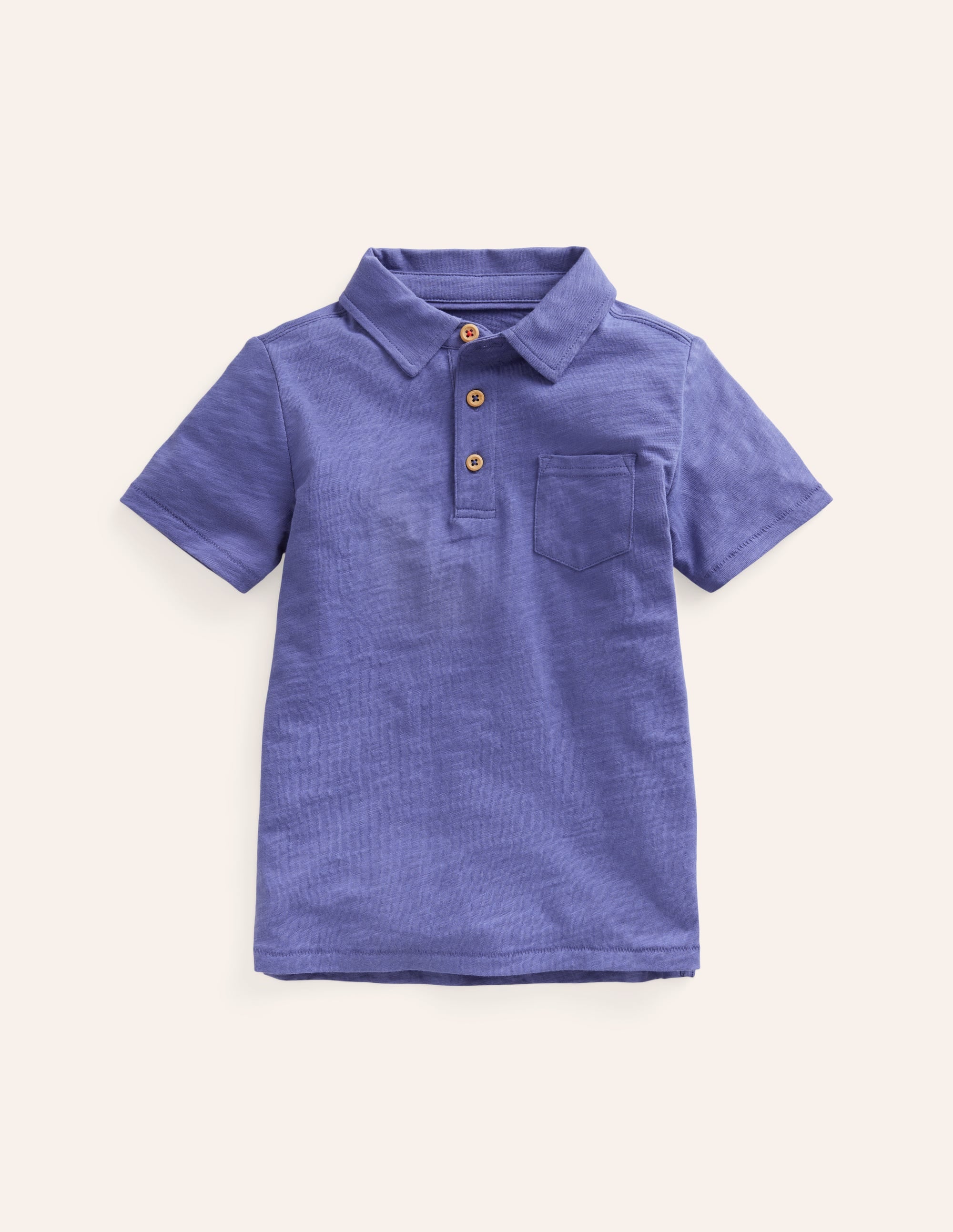 Slub Polo Shirt-Soft Starboard - Image 1