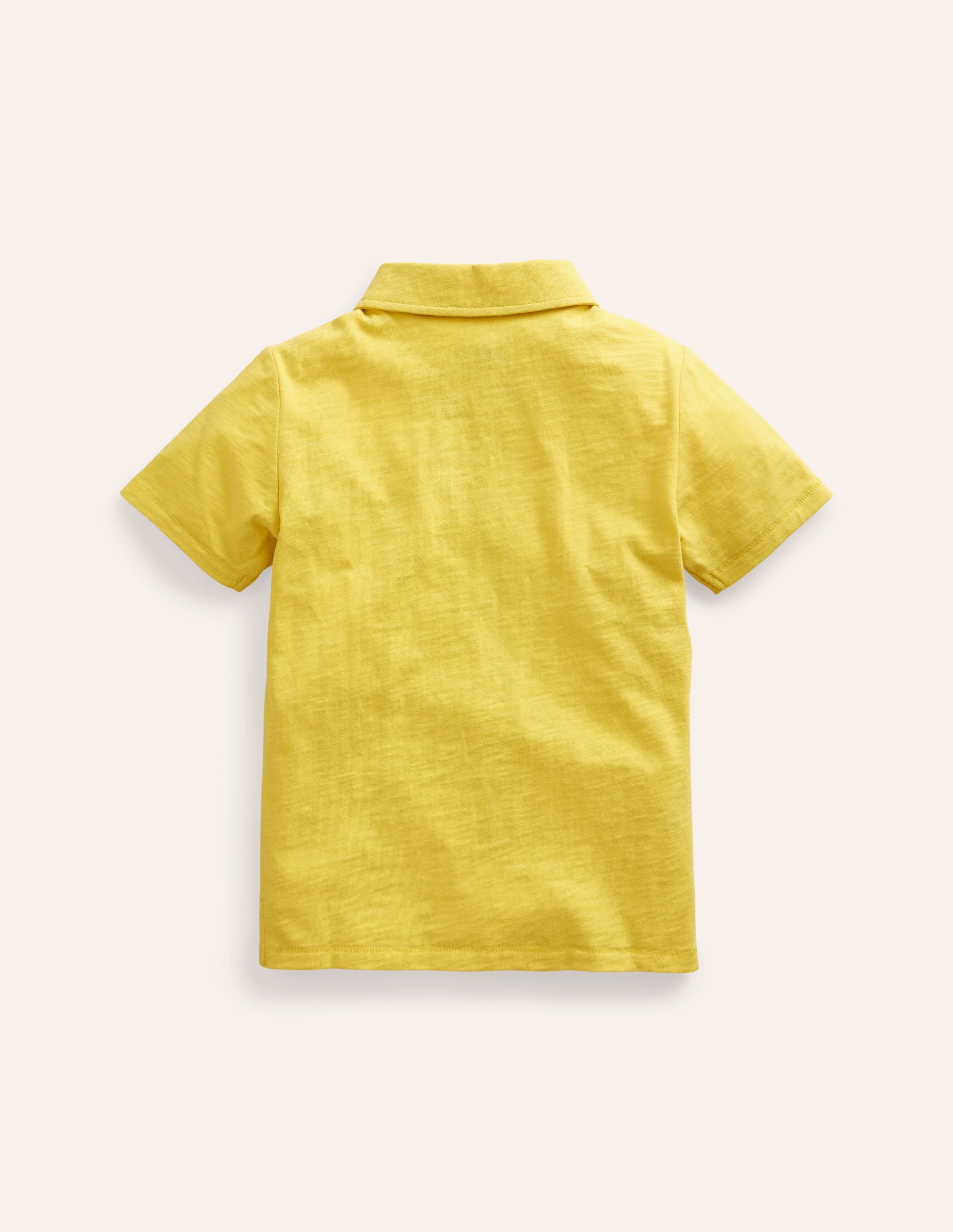 Slub Polo Shirt-Lemon Yellow - Image 2
