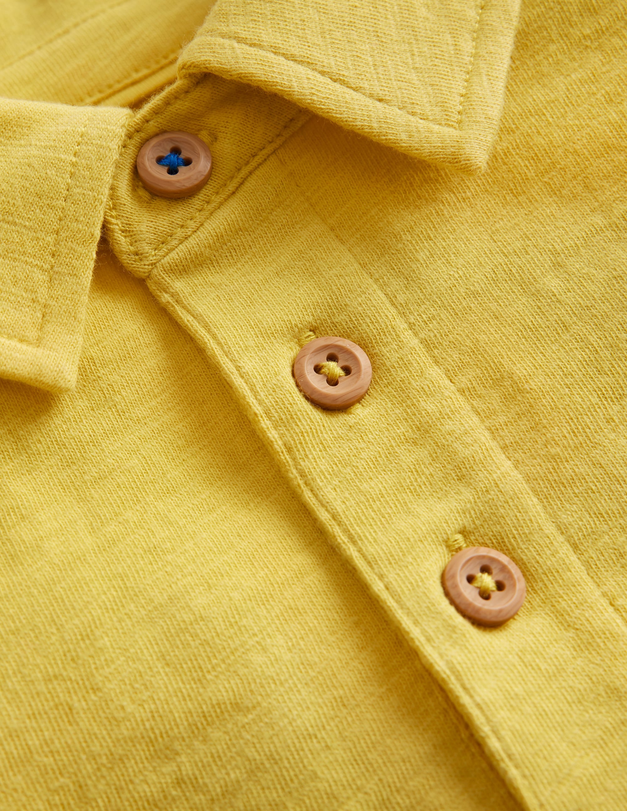 Slub Polo Shirt-Lemon Yellow - Image 3