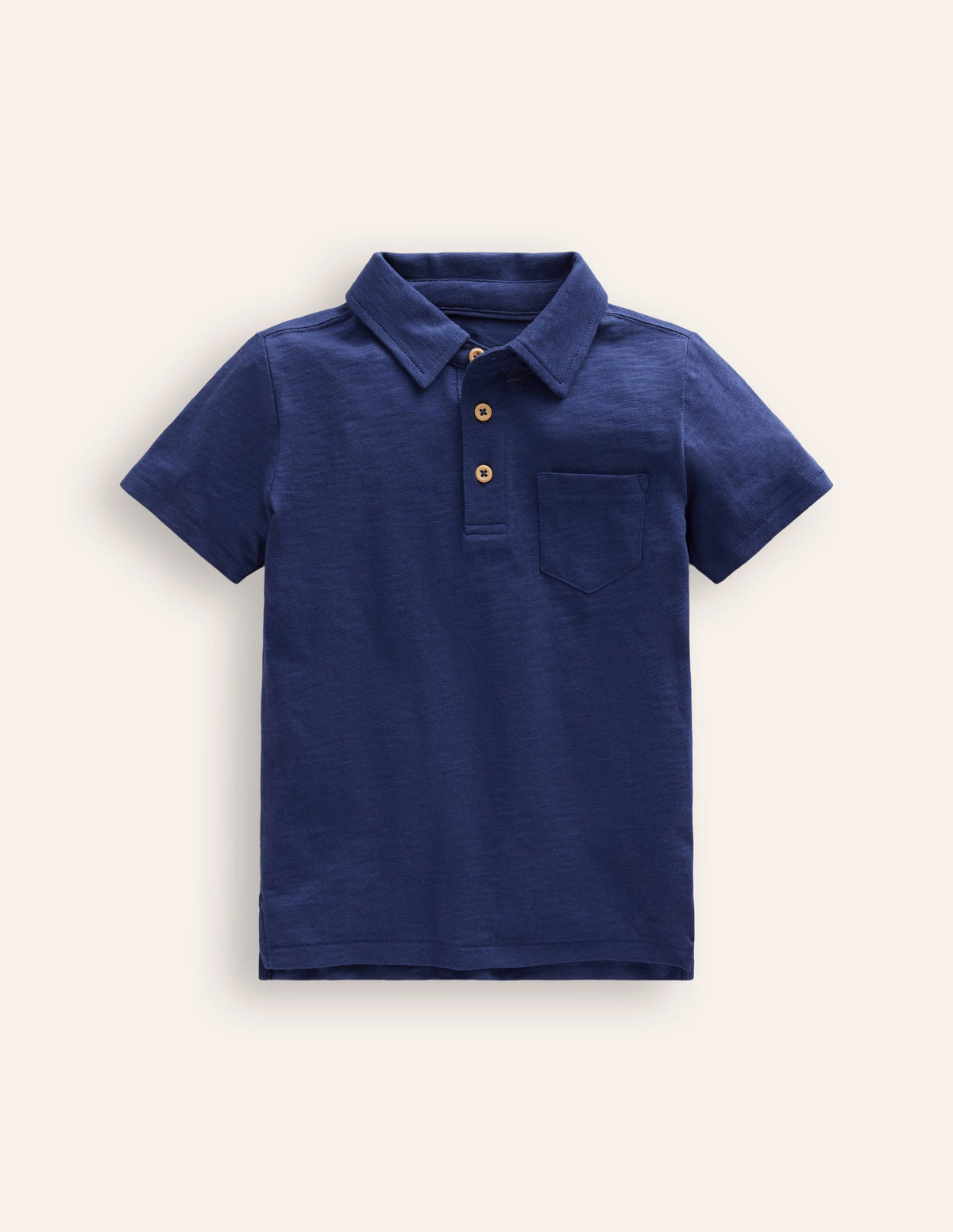 Slub Polo Shirt-College Navy-1