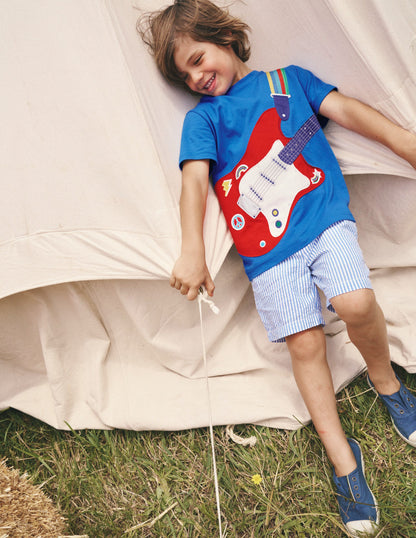 Seersucker Shorts-Vintage Blue / Ivory Stripe-4