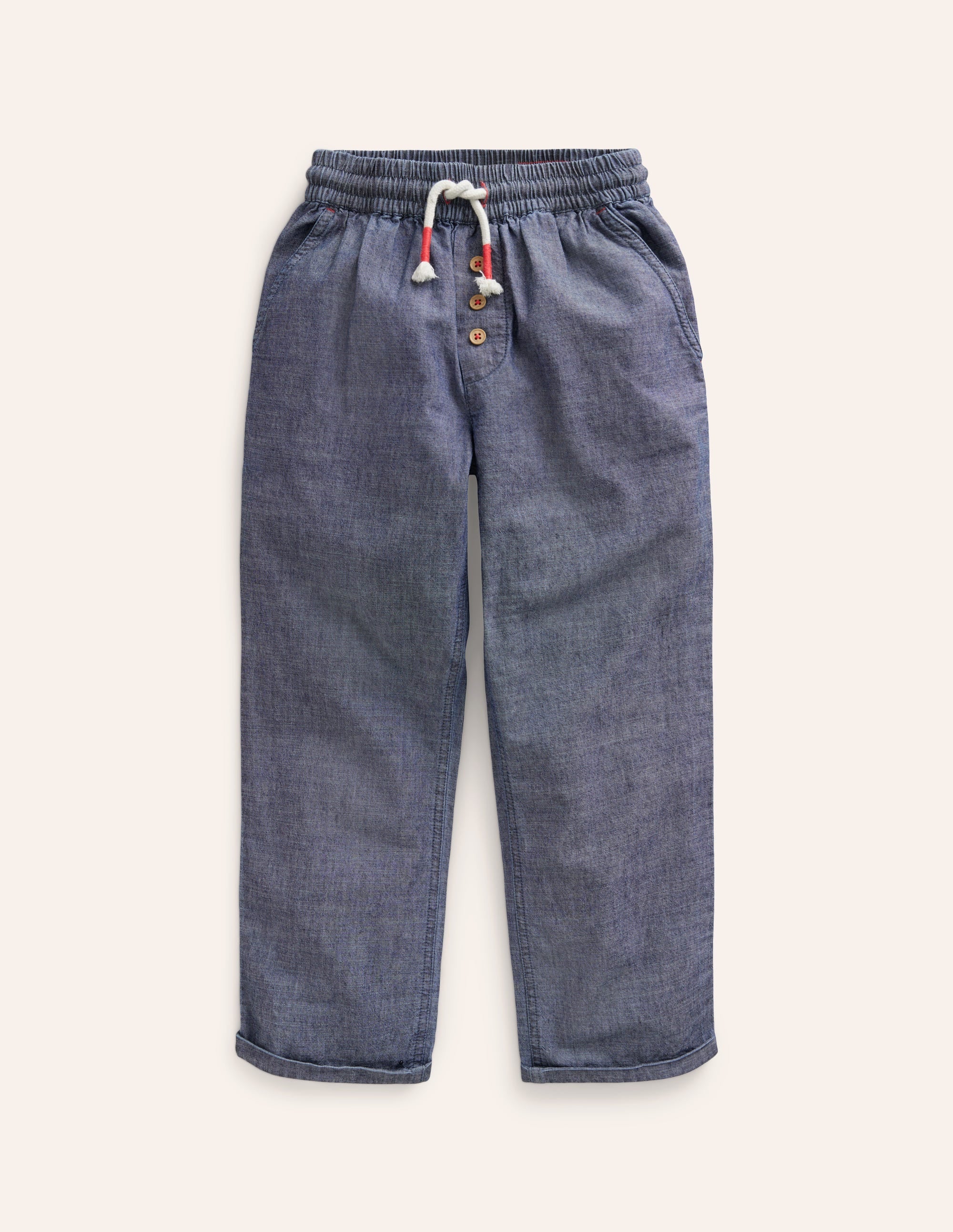 Summer Pull-On Trousers-Mid Chambray - Image 1