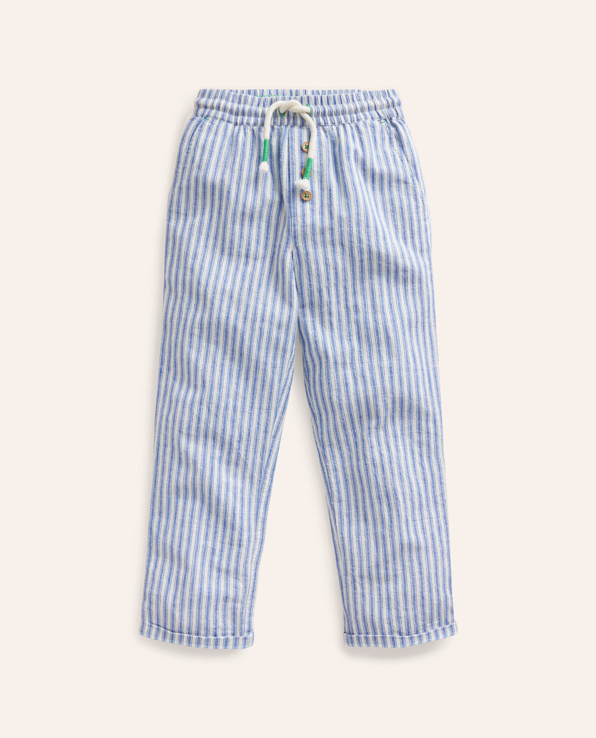 Summer Pull-On Trousers-Bluejay Ticking - Image 1