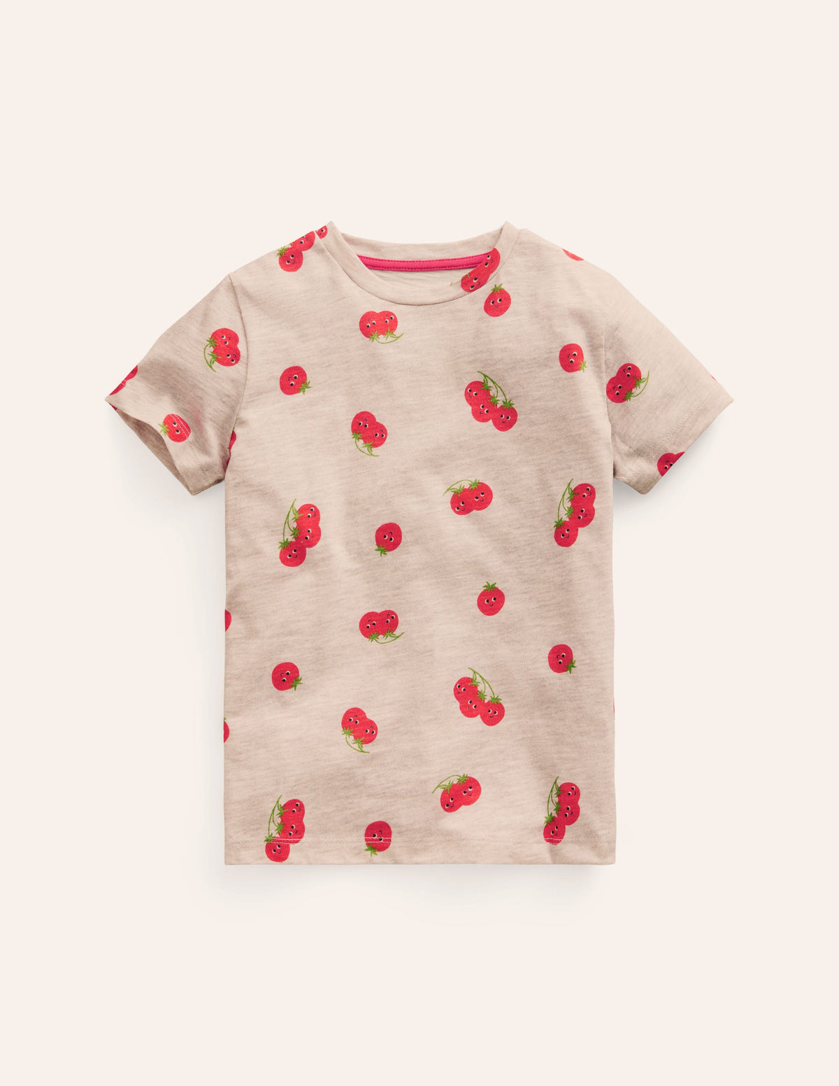 All-over Printed T-Shirt-Oatmeal Marl Tomatoes-1