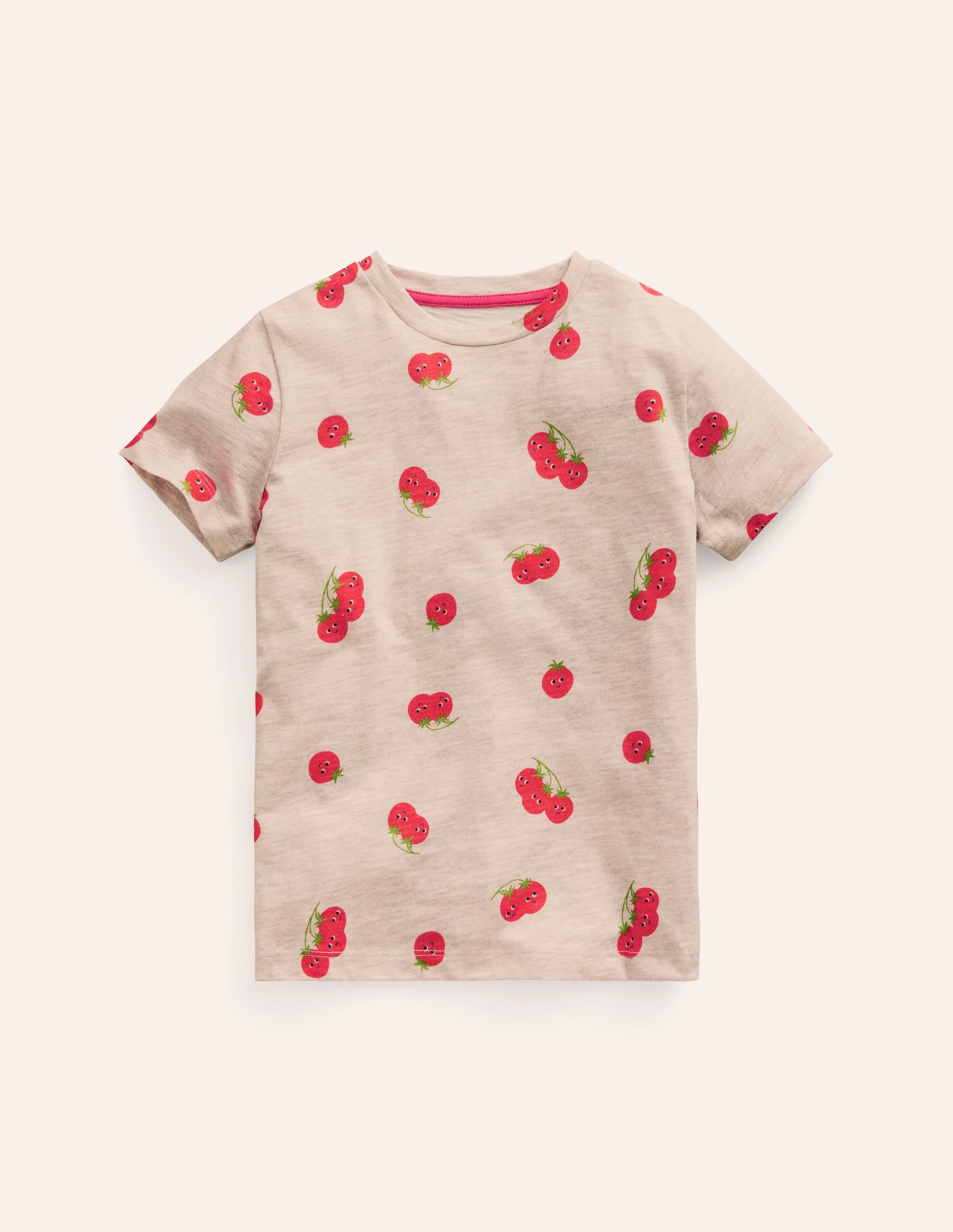 All-over Printed T-Shirt-Oatmeal Marl Tomatoes - Image 1