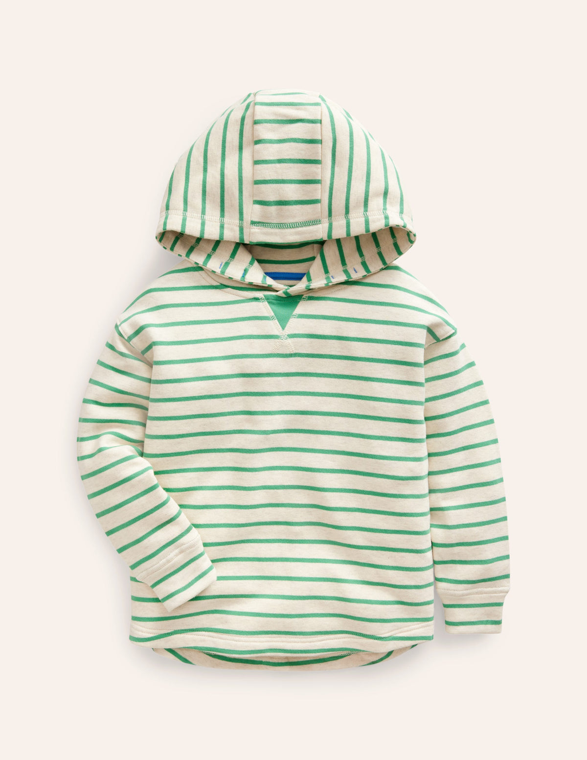 Cosy Relaxed Hoodie-Oatmeal Marl/ Aloe Green - Image 1