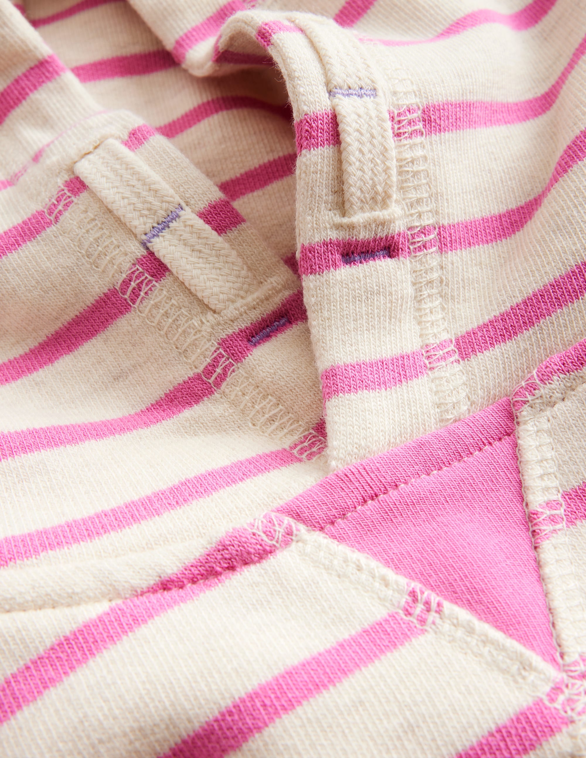 Cosy Relaxed Hoodie-Oatmeal Marl/Pink - Image 3