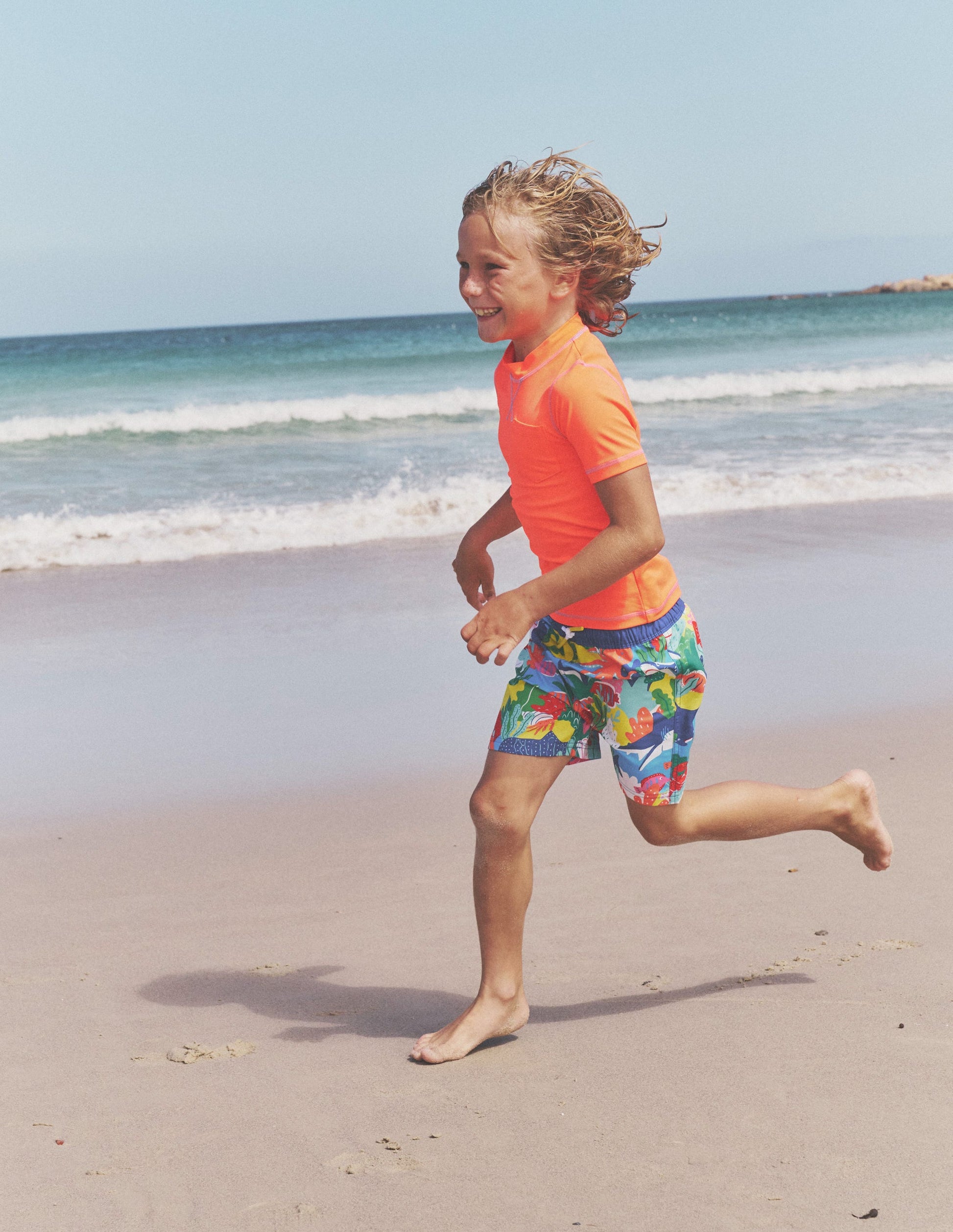 Short Sleeve Rash Vest-Paradise Orange-4