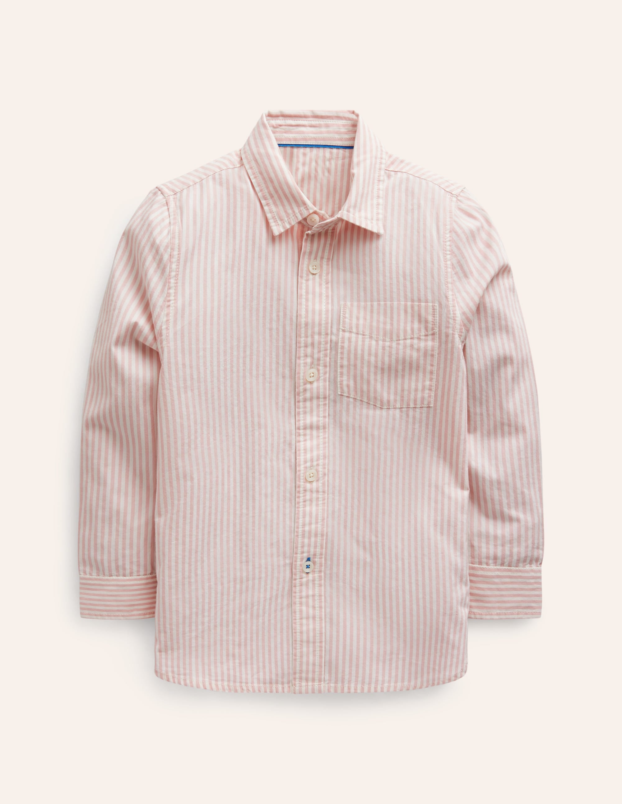 Cotton Shirt-French Pink/ Ivory Stripe - Image 1
