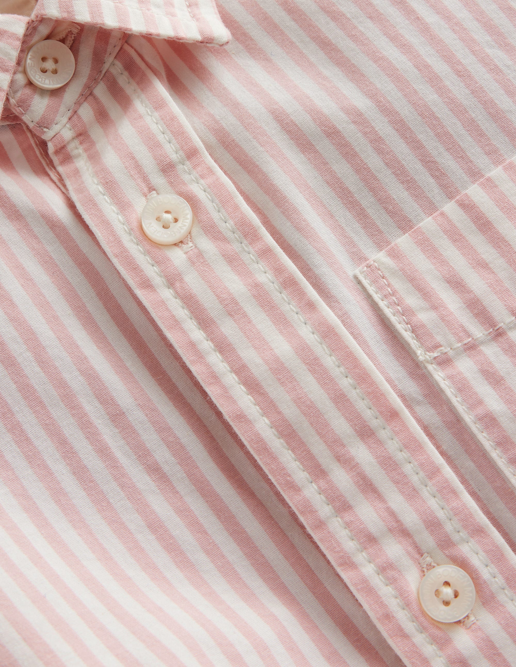 Cotton Shirt-French Pink/ Ivory Stripe - Image 3