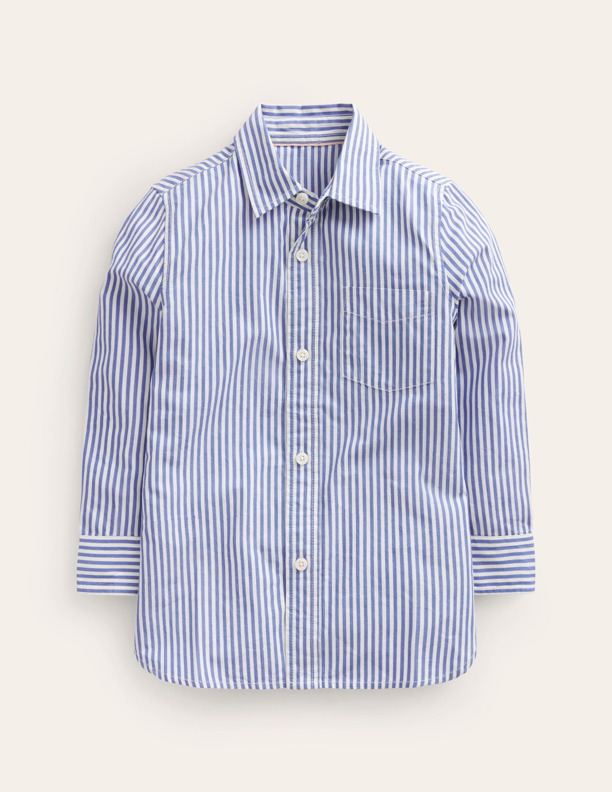 Cotton Shirt-Bluejay/Ivory Stripe - Image 1