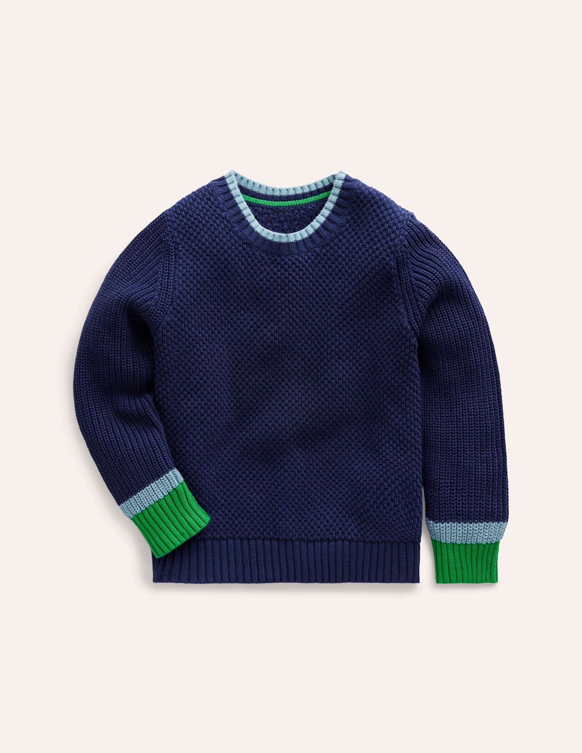Chunky Cotton Jumper-College Navy - Image 1