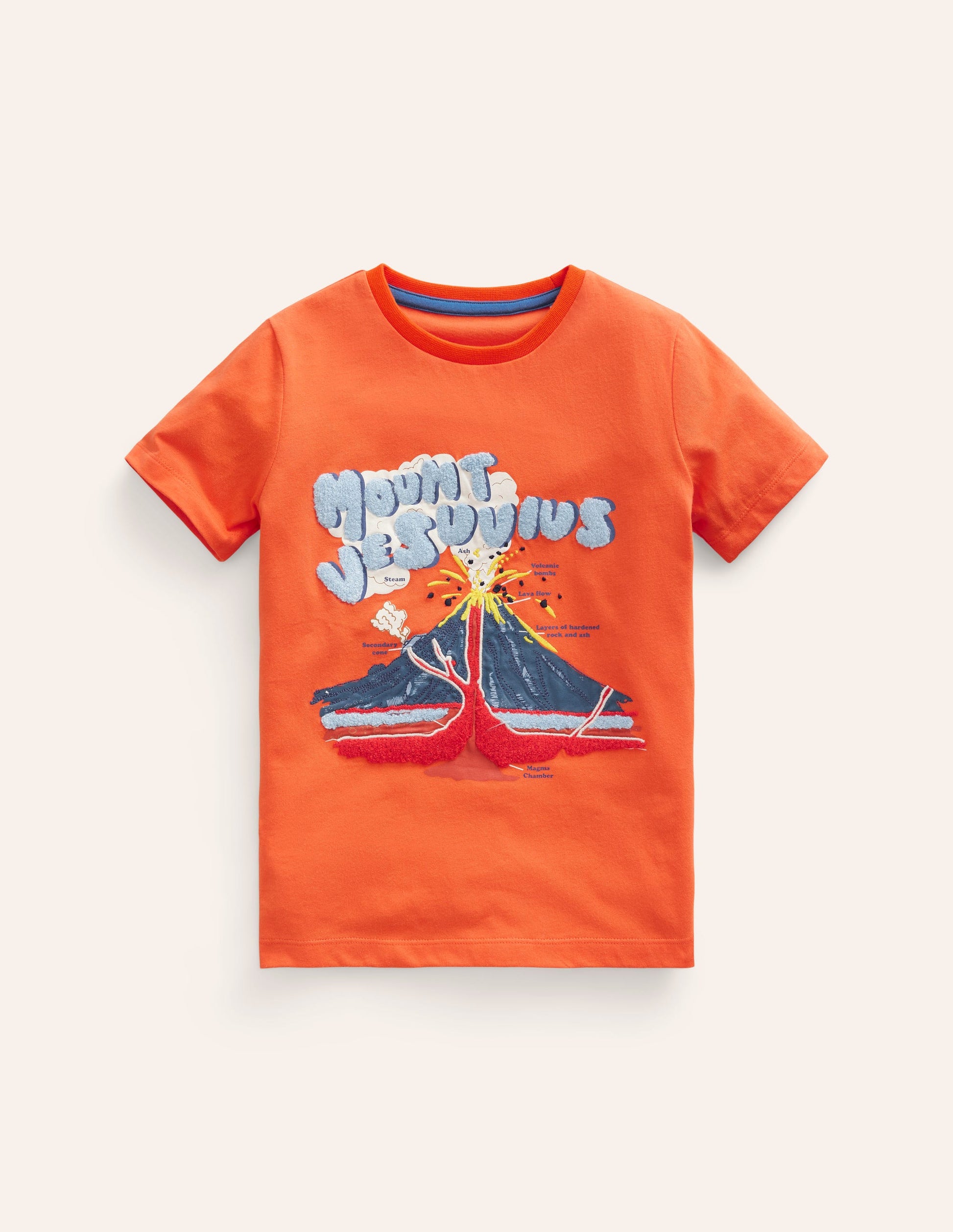 Glow Textured Fact T-Shirt-Fire Opal Orange Volcano-1