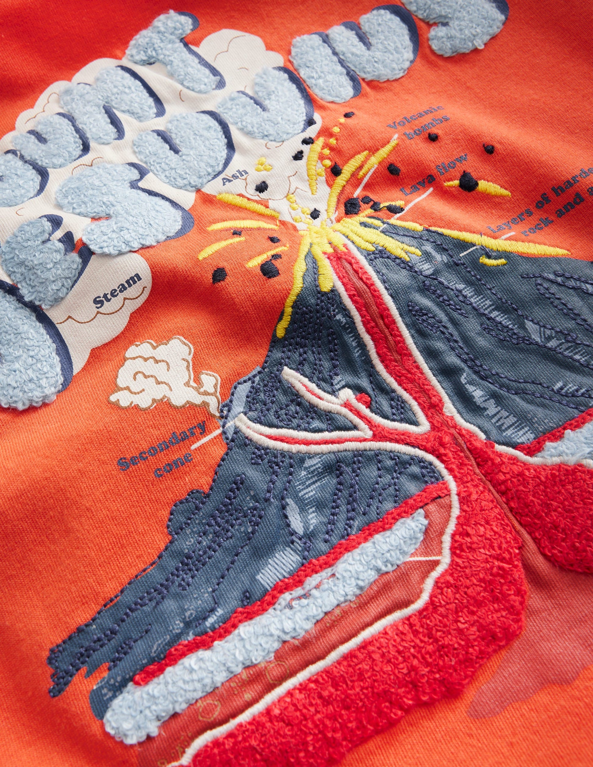 Glow Textured Fact T-Shirt-Fire Opal Orange Volcano-3