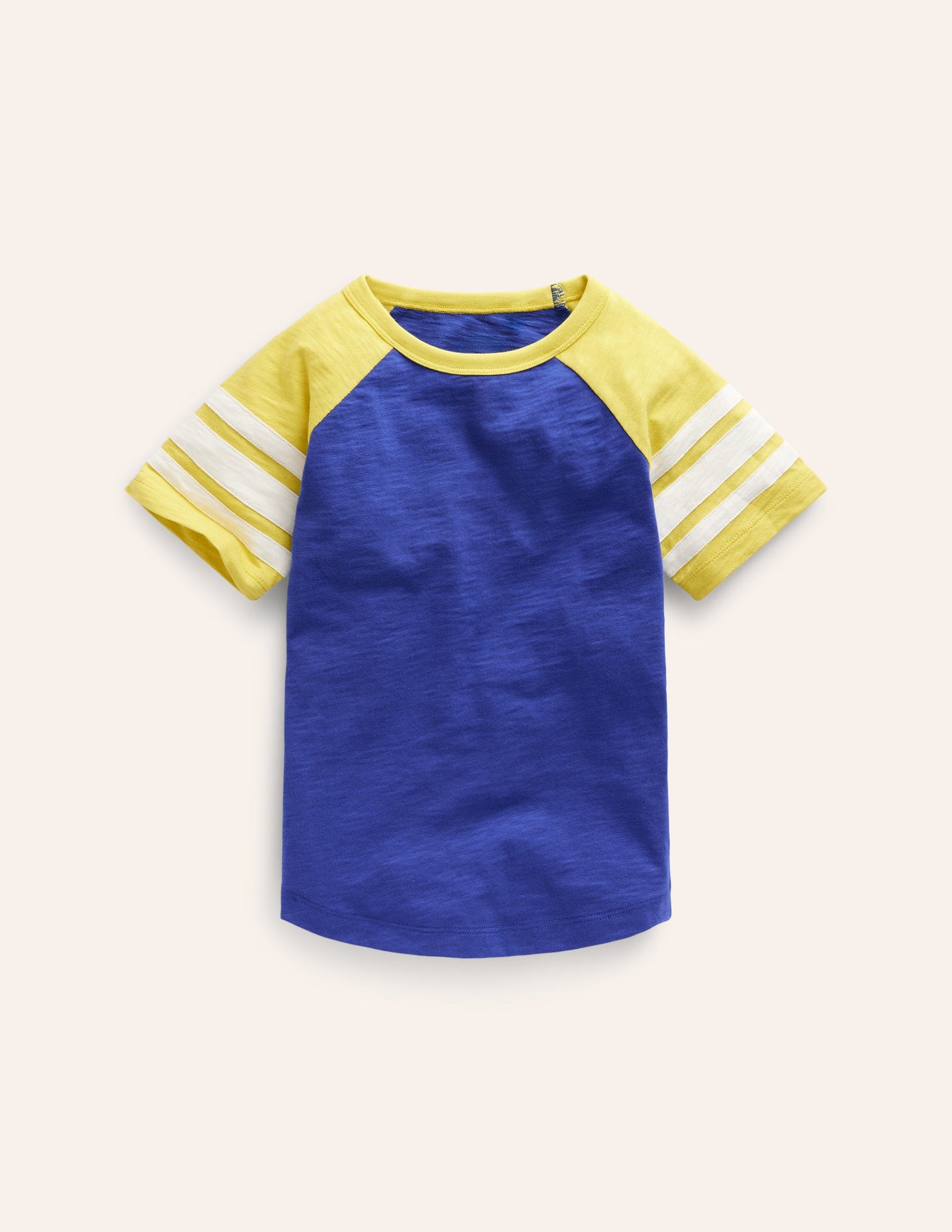 Short Sleeve Raglan T-shirt-Blue Heron/Gooseberry Yellow