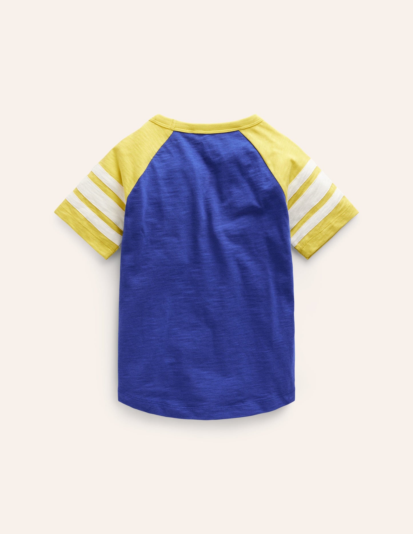Short Sleeve Raglan T-shirt-Blue Heron/Gooseberry Yellow