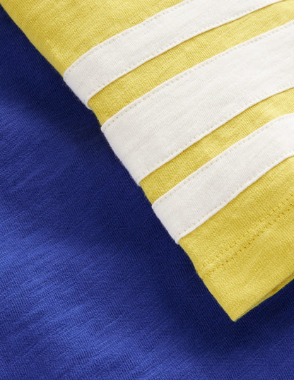 Short Sleeve Raglan T-shirt-Blue Heron/Gooseberry Yellow-3