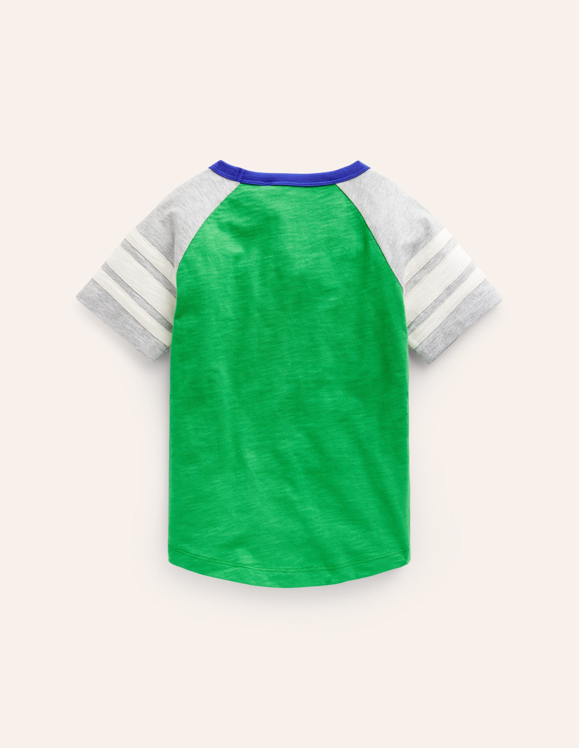 Short Sleeve Raglan T-shirt-Pea Green/Grey Marl/Calico-2