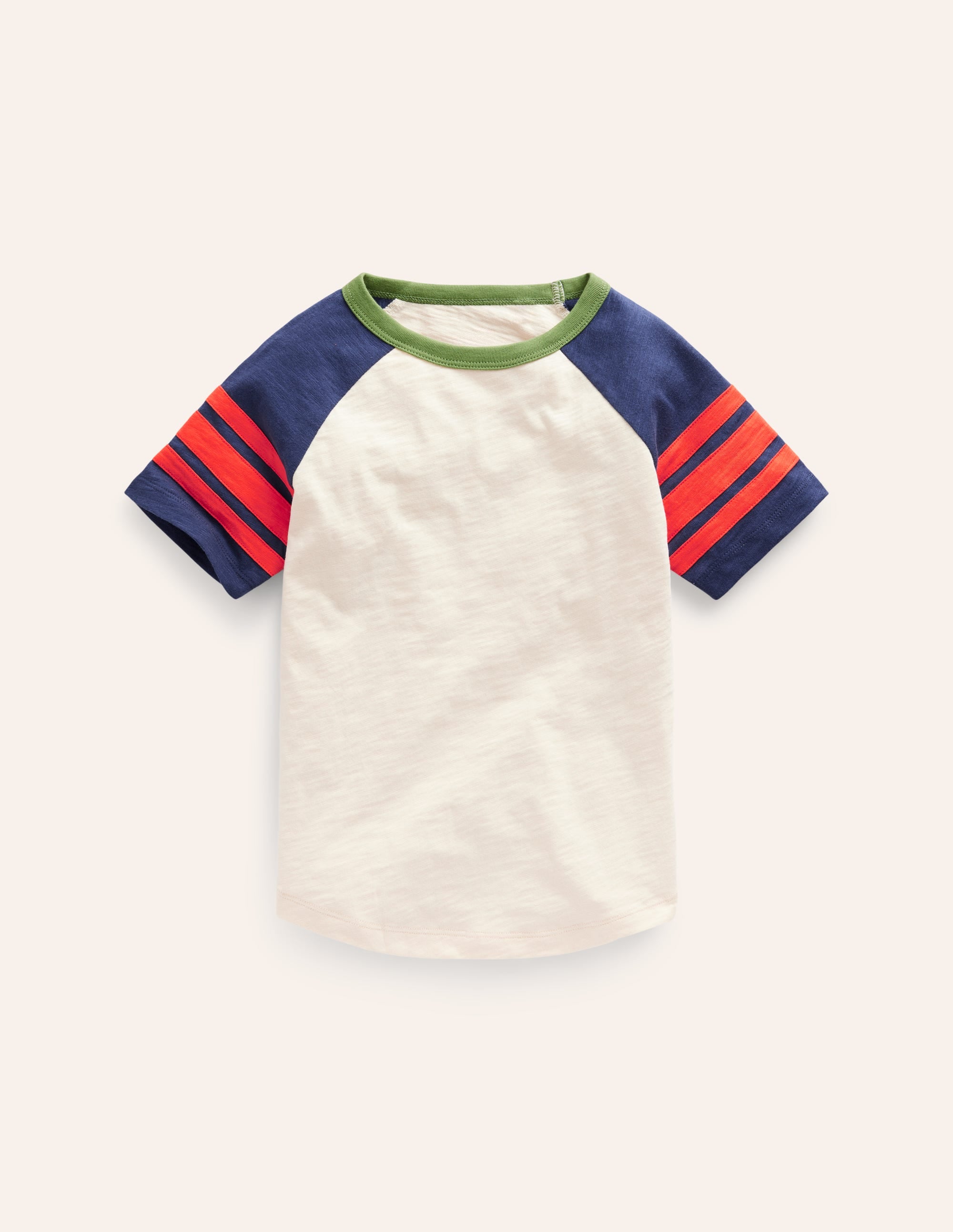 Short Sleeve Raglan T-shirt-Calico/College Navy - Image 1