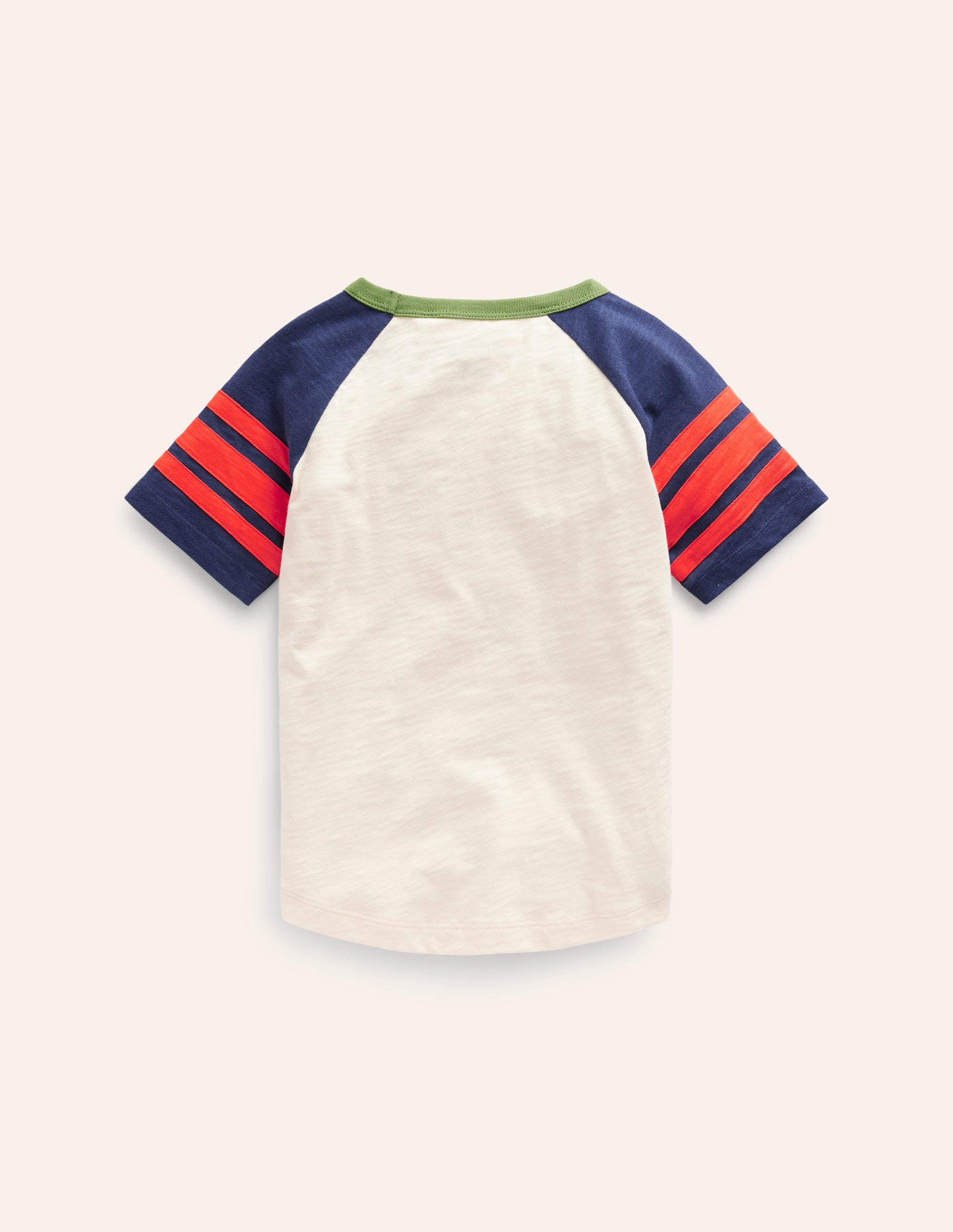 Short Sleeve Raglan T-shirt-Calico/College Navy - Image 2