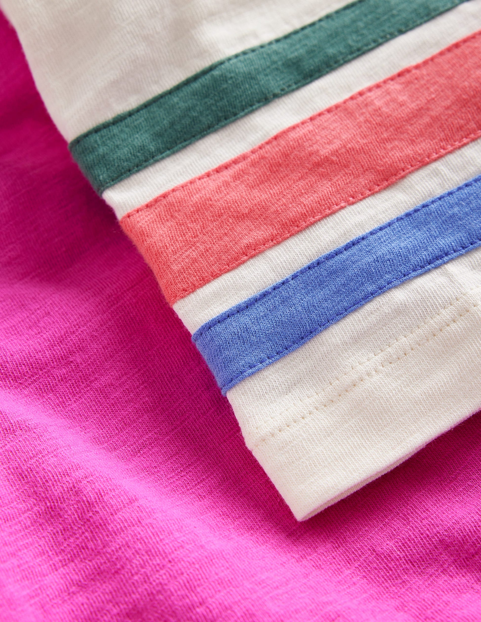 Short Sleeve Raglan T-shirt-Penelope Pink/ Rainbow Stripe-3