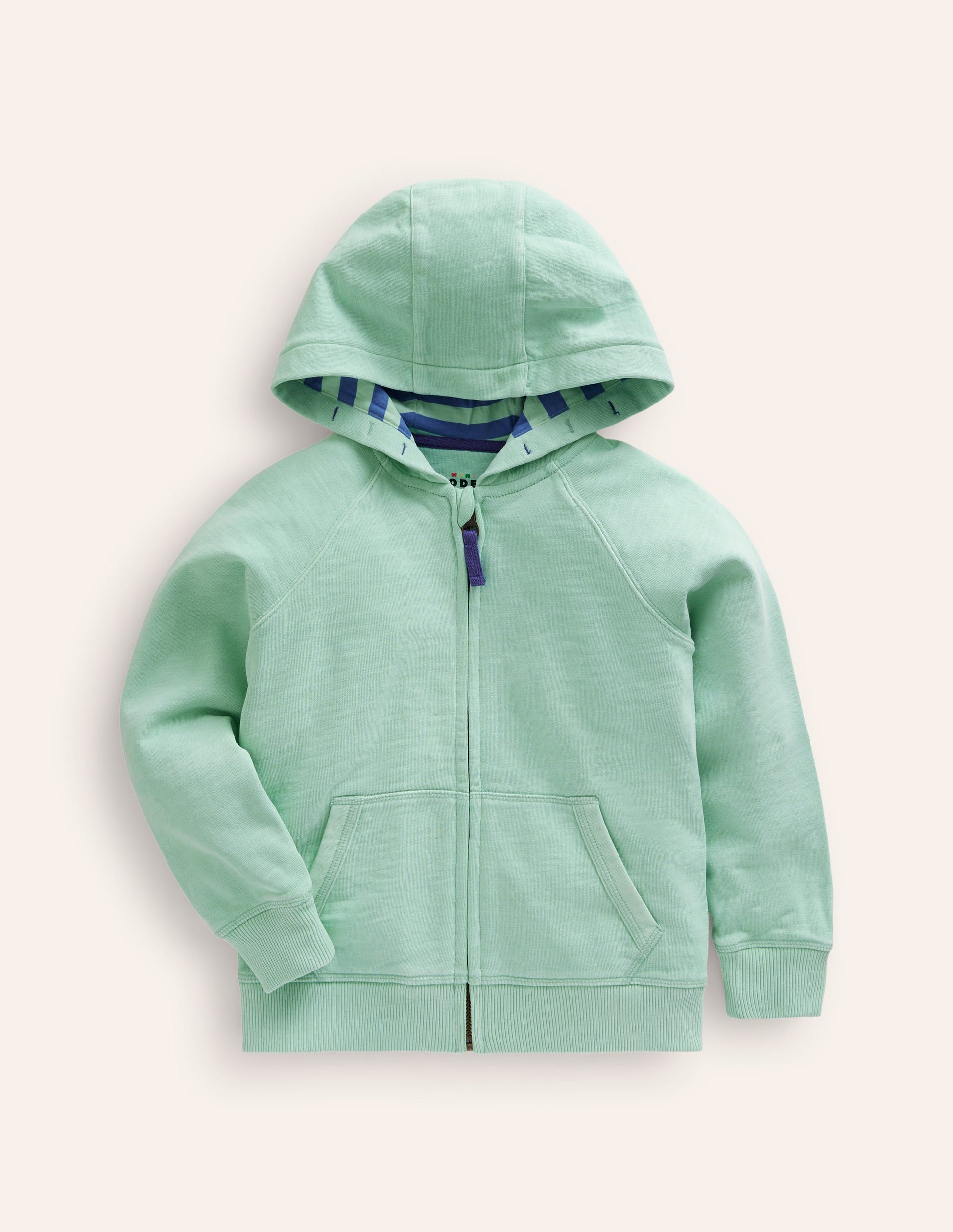 Garment Dye Zip-Through Hoodie-Pistachio Green-1