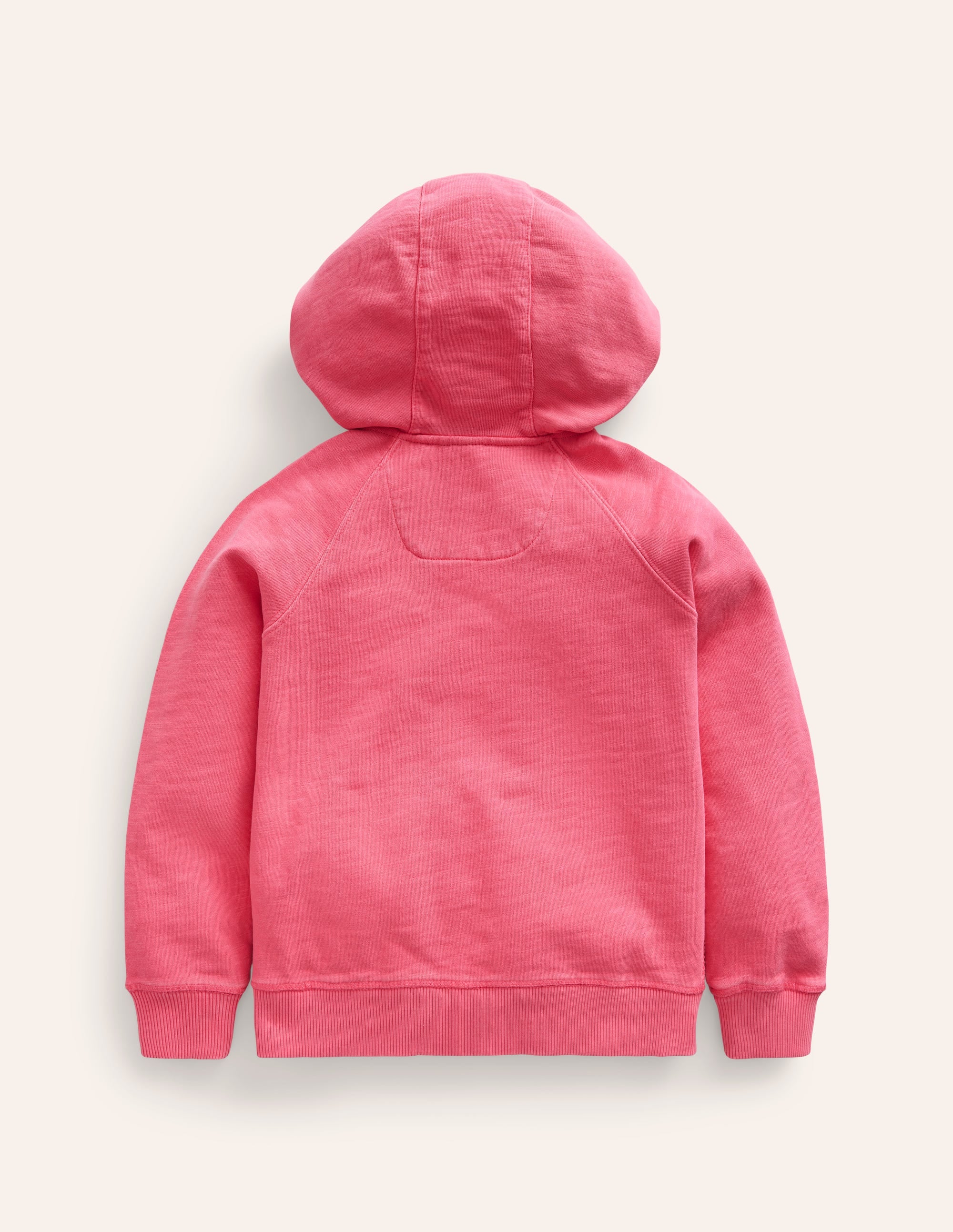 Garment Dye Zip-Through Hoodie-Rose Pink - Image 2