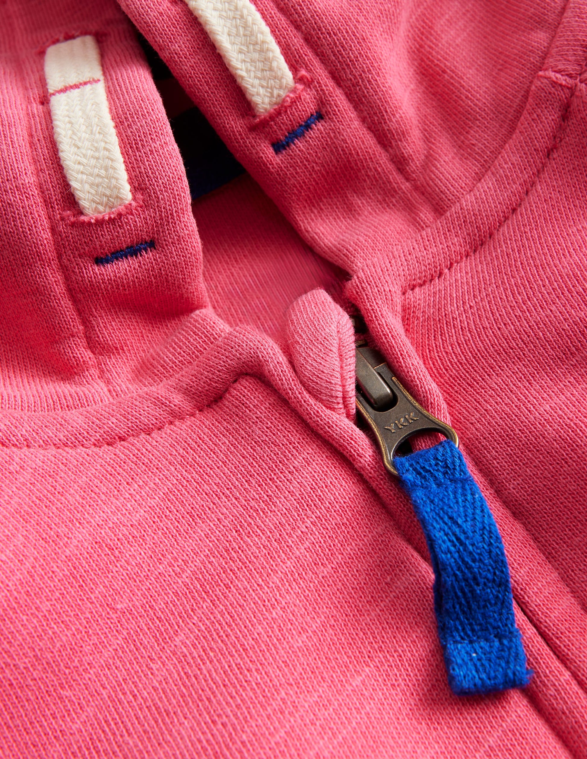 Garment Dye Zip-Through Hoodie-Rose Pink-3