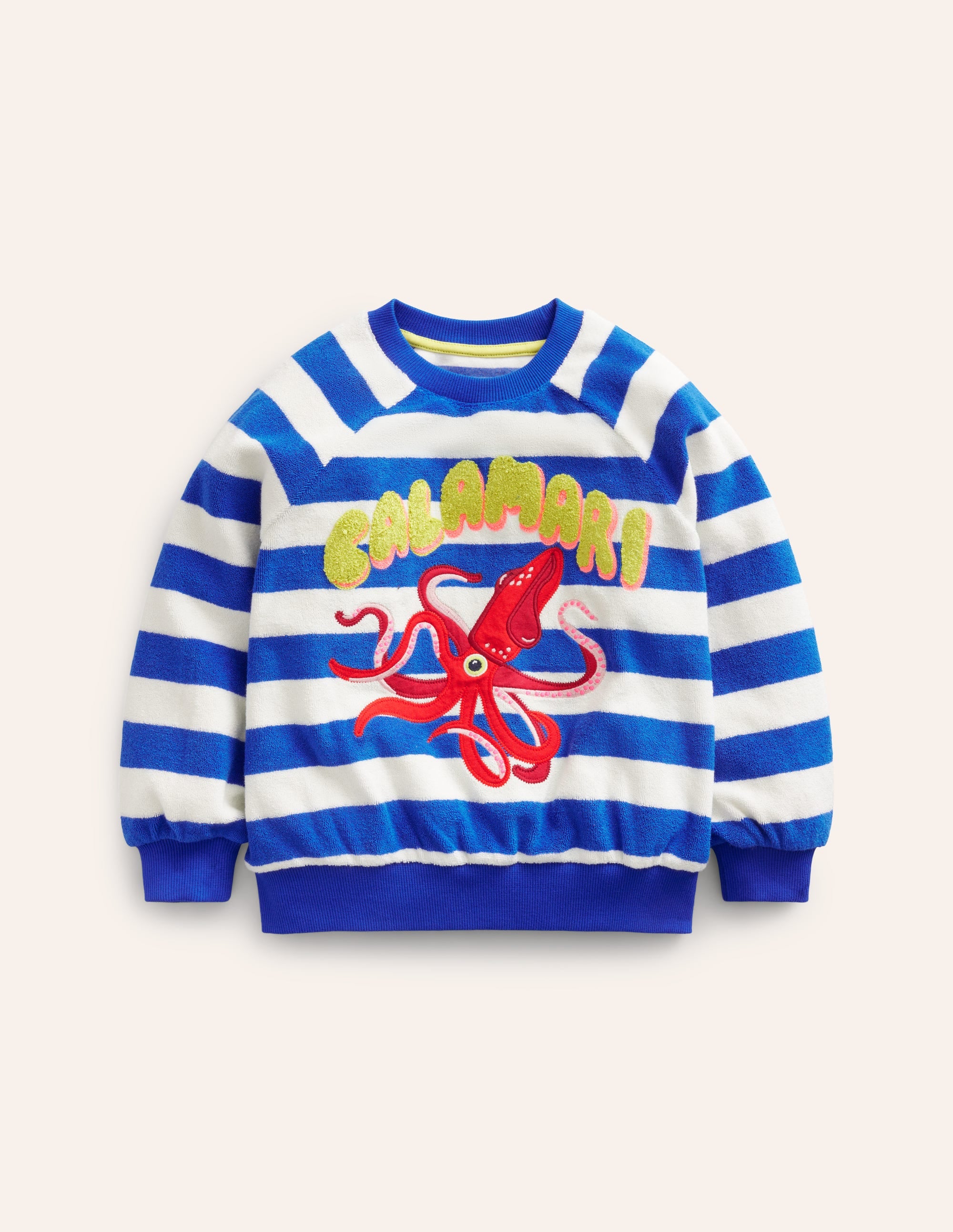 Logo Towelling Sweatshirt-Surf Blue/Ivory - Image 1