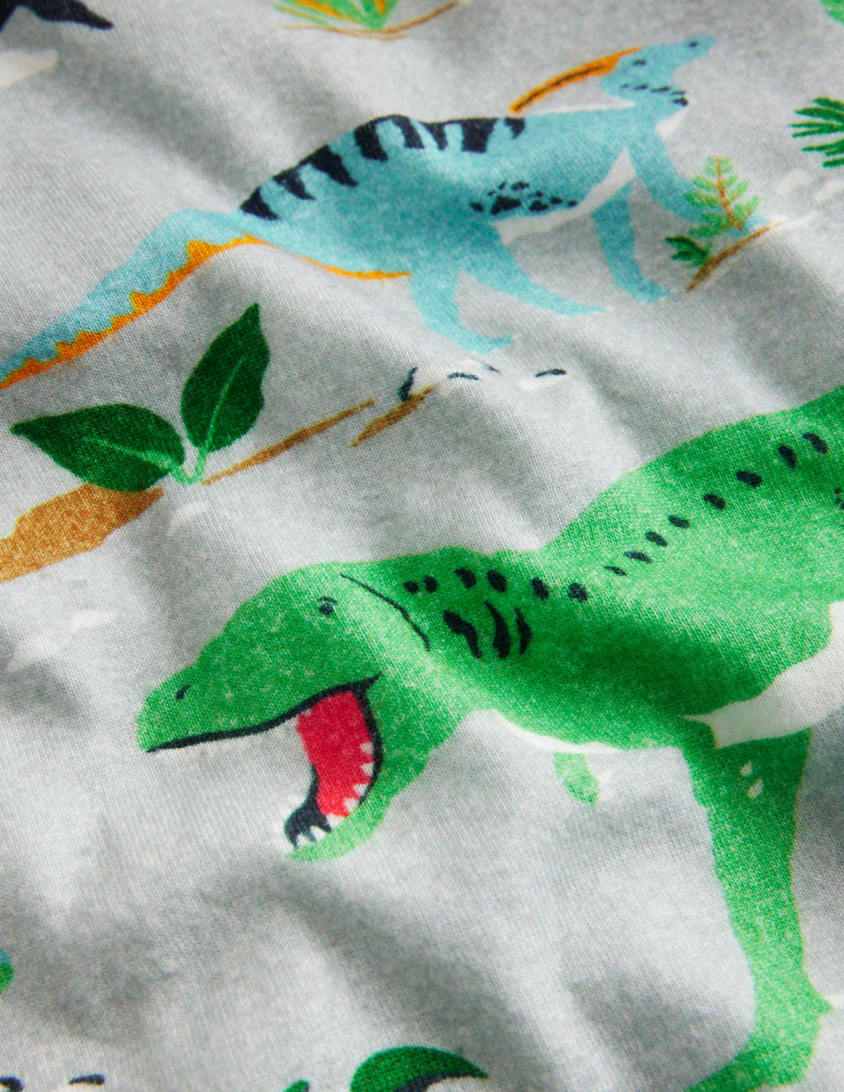 Snug Short John Pyjamas-Shale Grey Jurassic-3