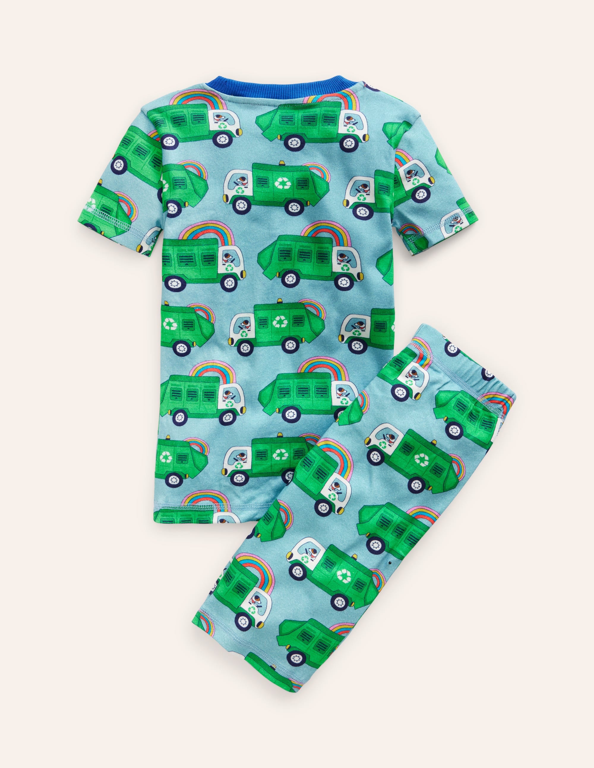 Snug Short John Pyjamas-Green Recycling Trucks - Image 2